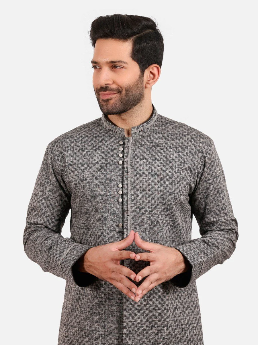 Embroidered Cotton Kurta - EMTKF20-005 - Image 4