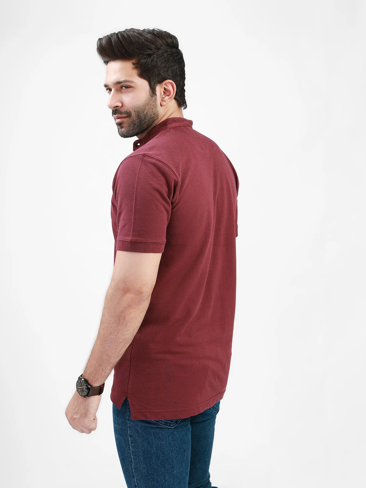 Band Collar Polo - EMTPS21-039 - Image 3