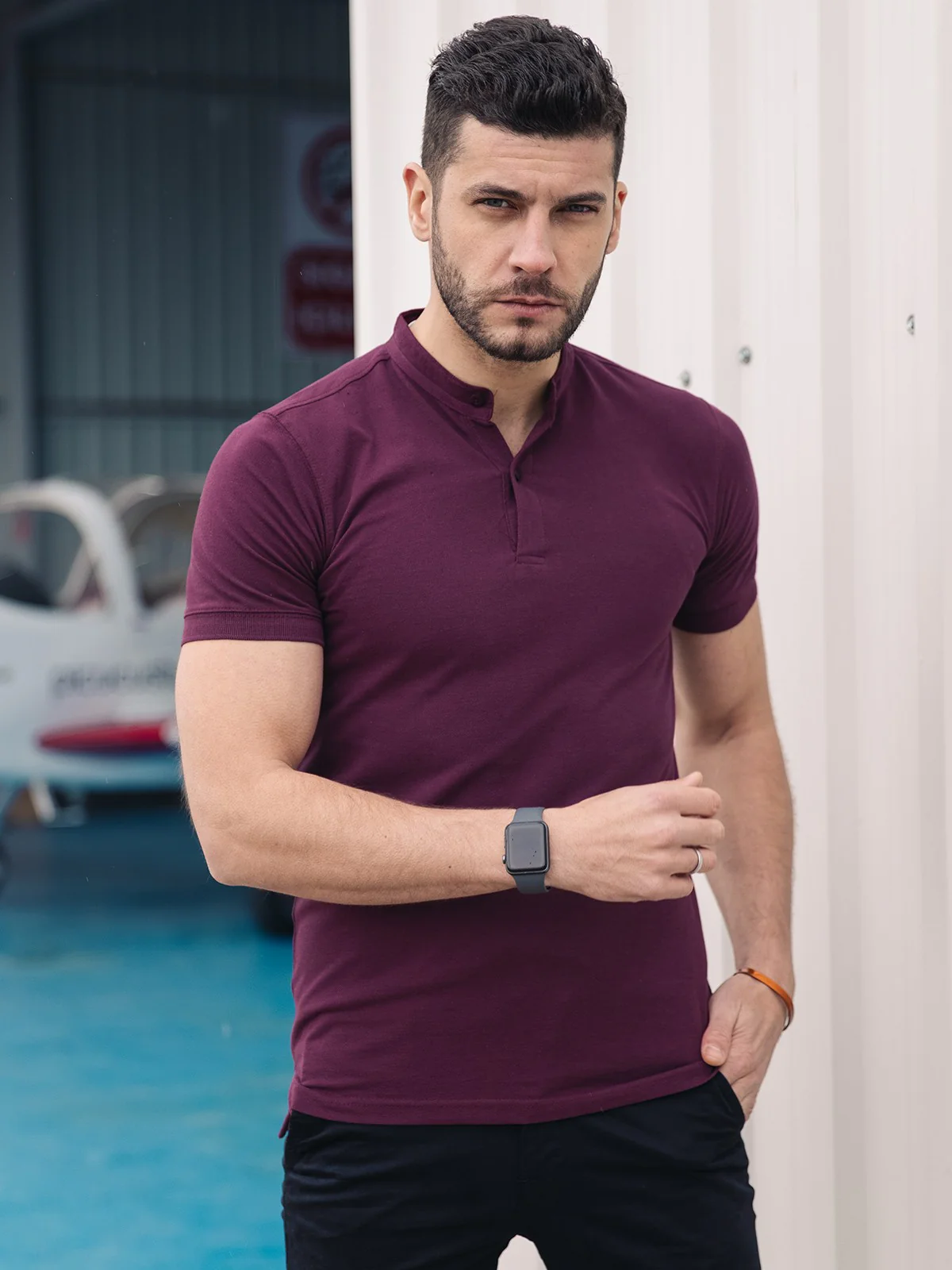 Band Collar Polo - EMTPS21-039 - Image 4