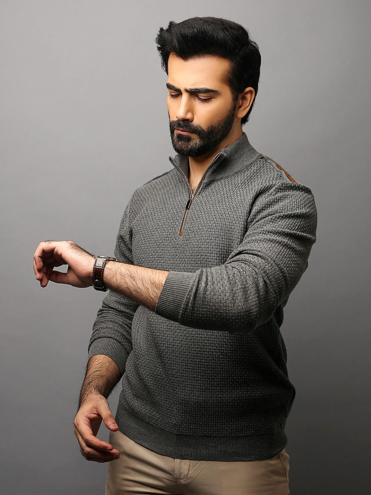 Quarter Zip-Up Sweatshirt - EMTSS18-002 - Image 3