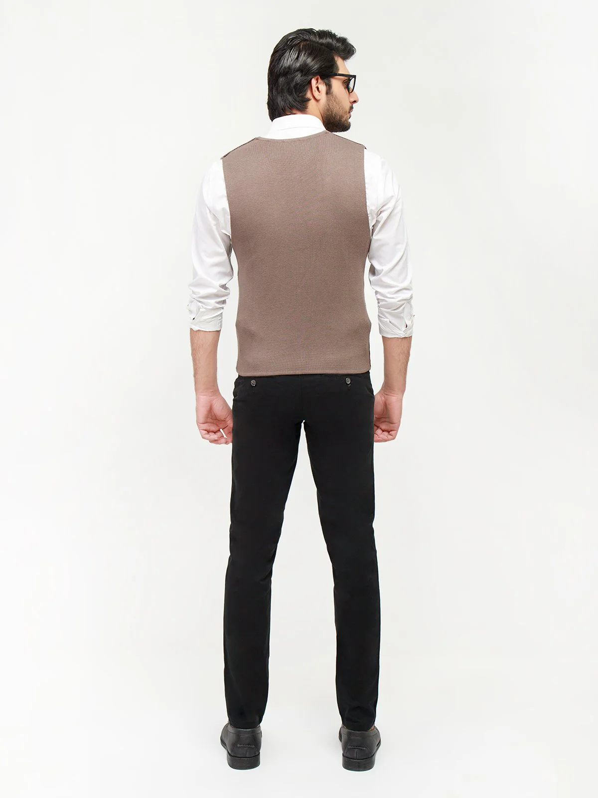 Textured Sleeveless Cardigan - EMTSWT20-020 - Image 3
