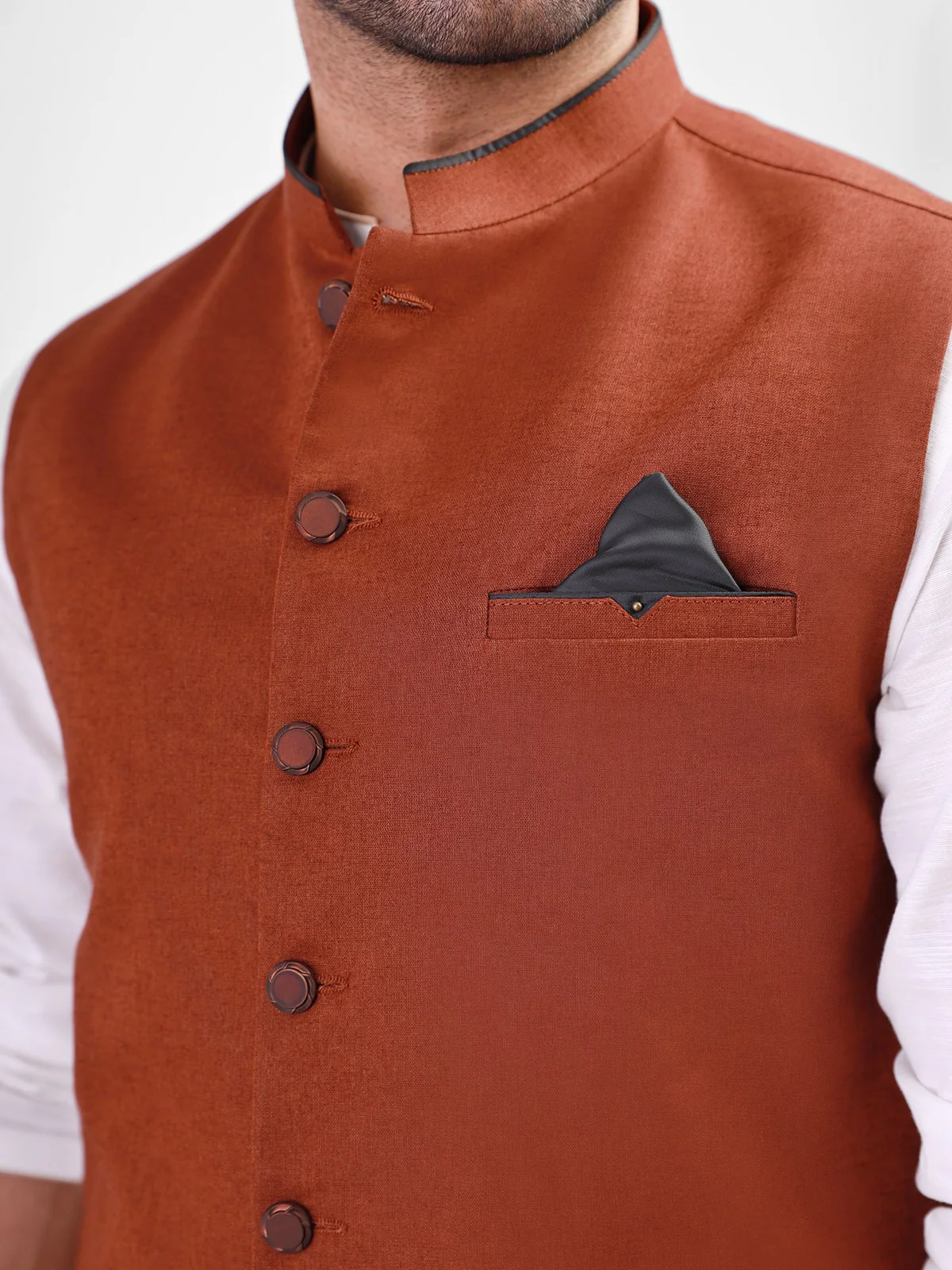 Linen Waistcoat - EMTWC21-35749 - Image 2