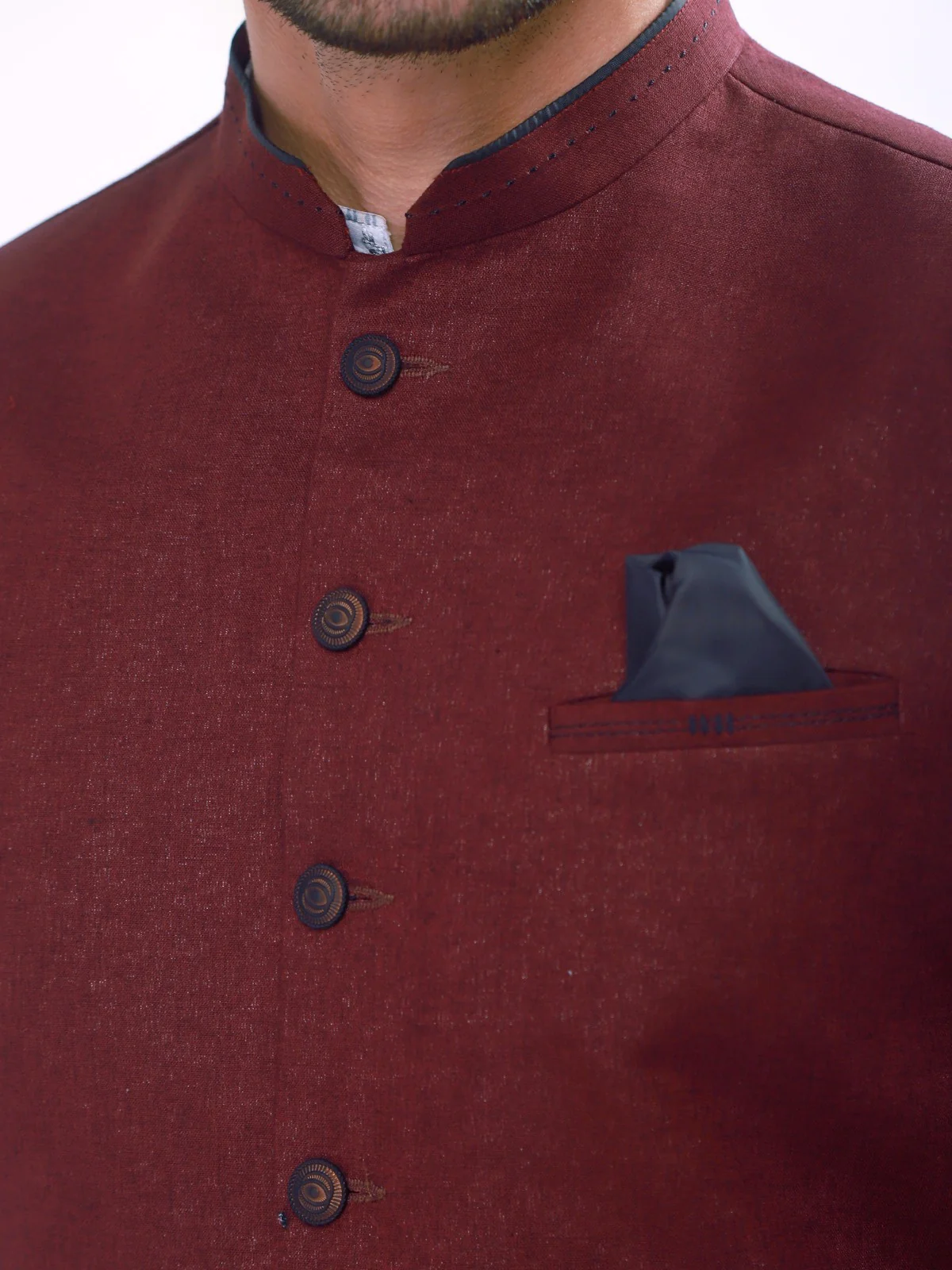 Linen Waistcoat - EMTWC21-35752 - Image 3