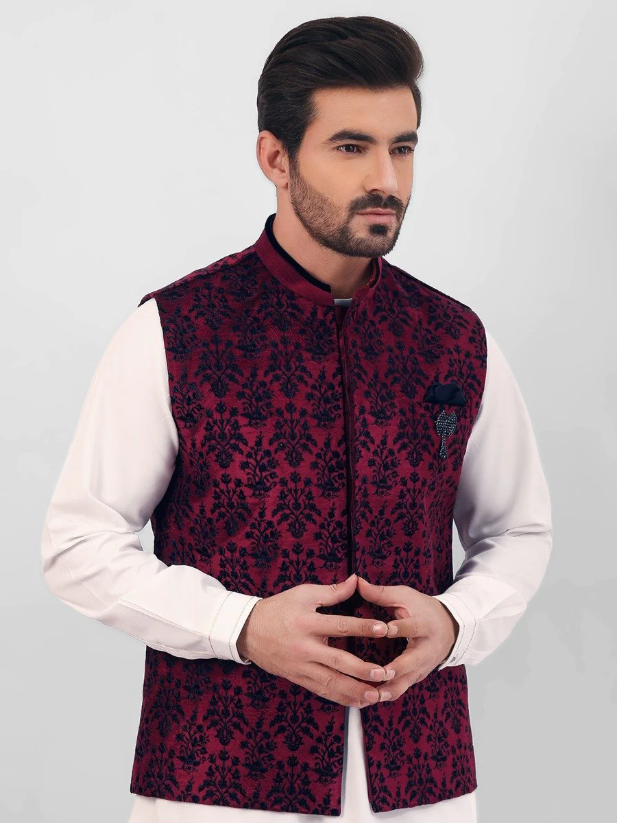 Embroidered Blended Waistcoat - EMTWCC20-069