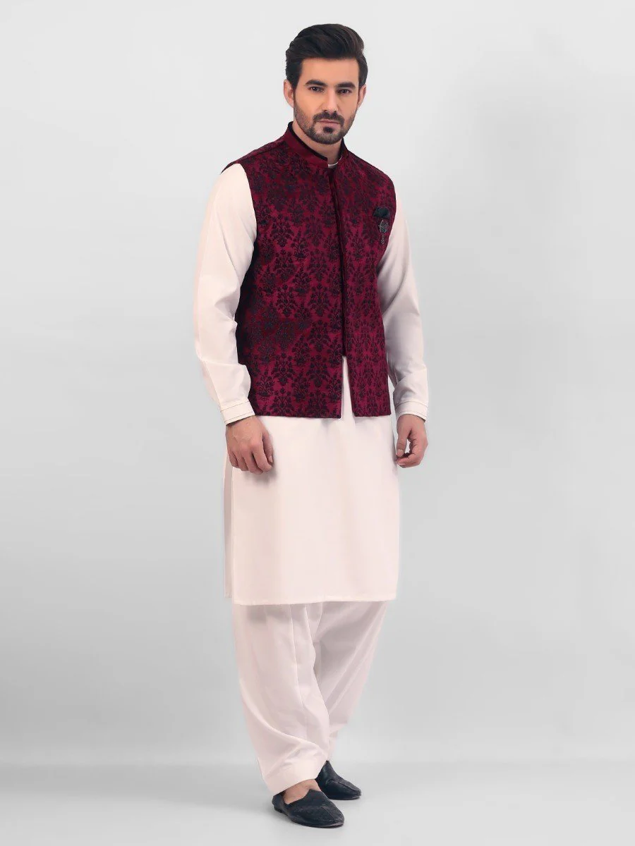 Embroidered Blended Waistcoat - EMTWCC20-069 - Image 2