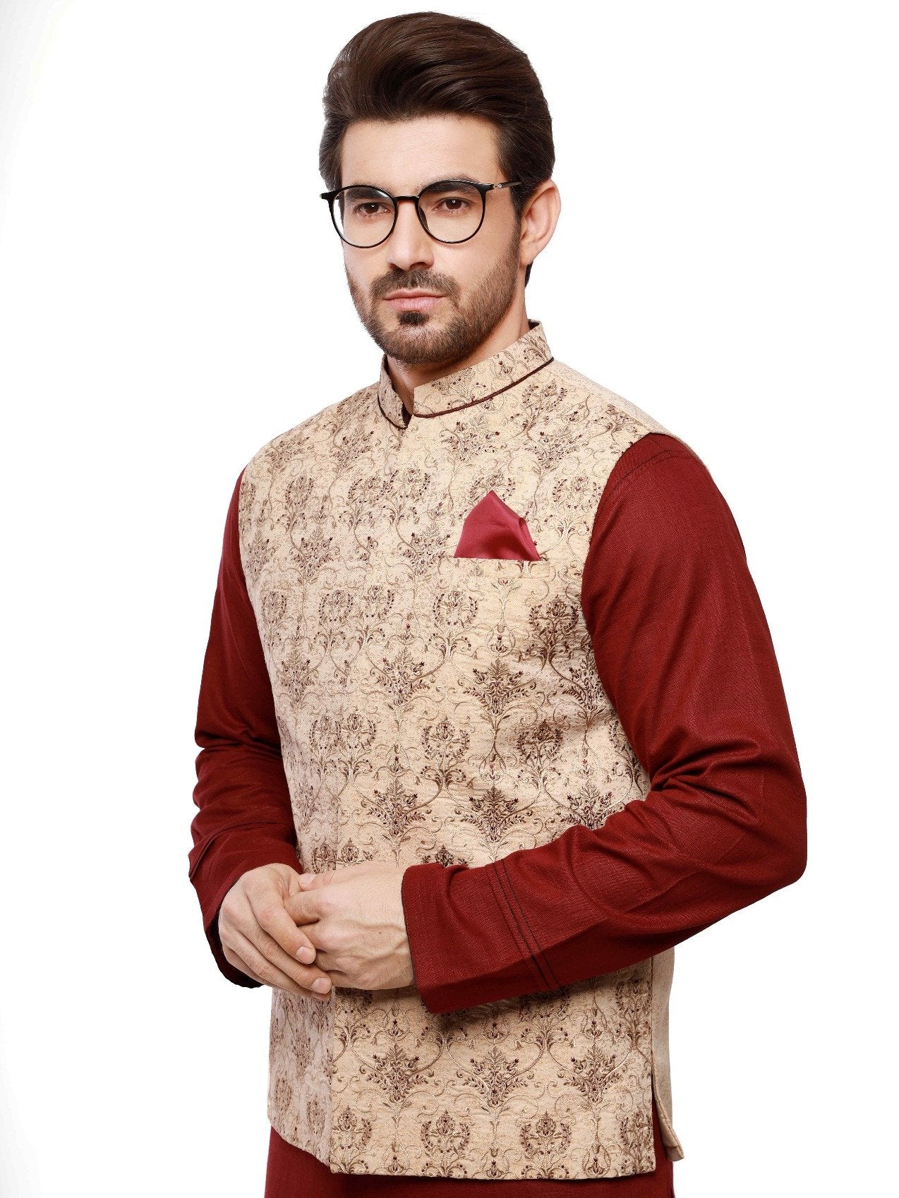 Embroidered Jacquard Waistcoat - EMTWCC20-070