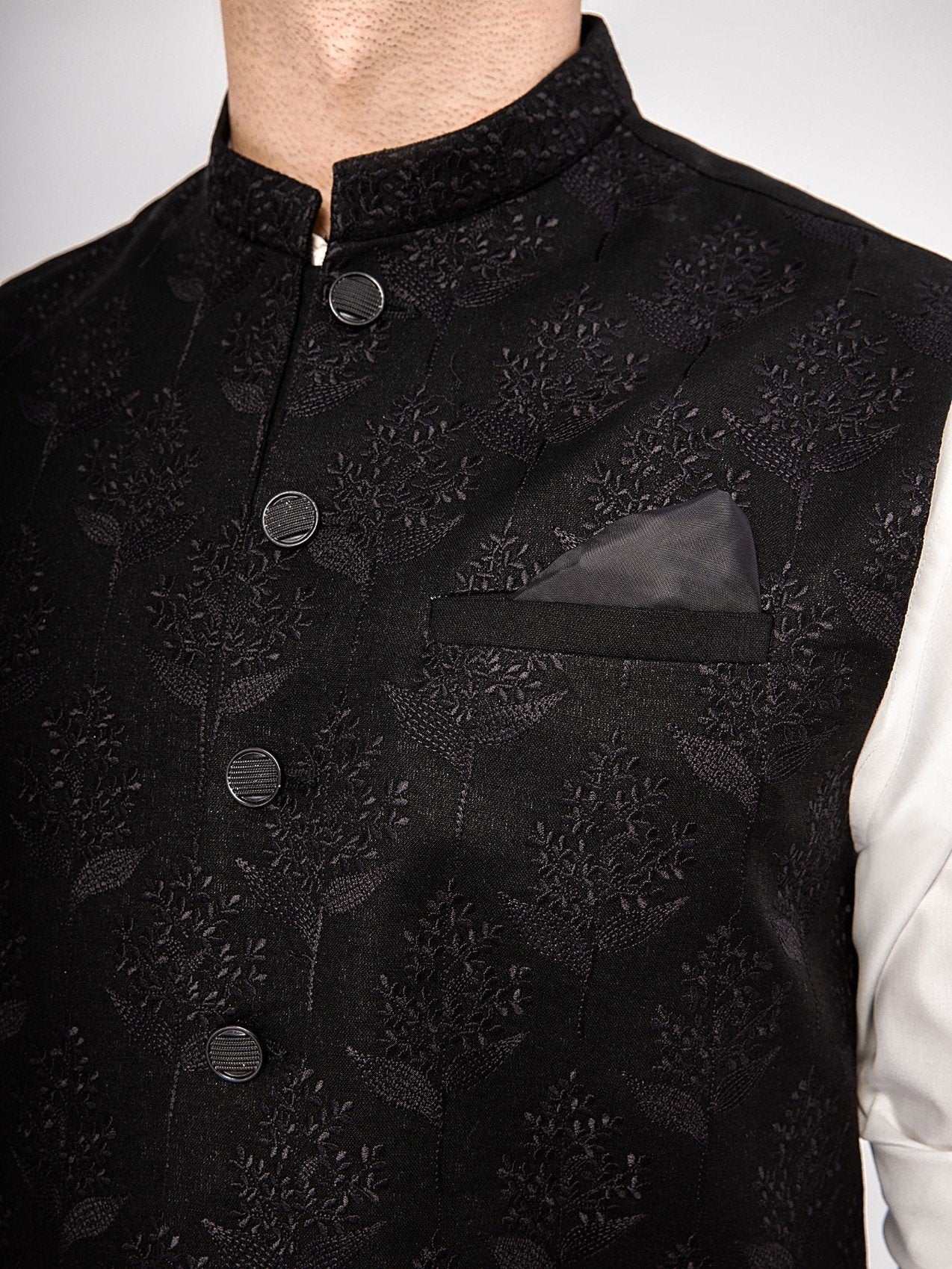Embroidered Linen Waistcoat - EMTWCC21-074 - Image 3