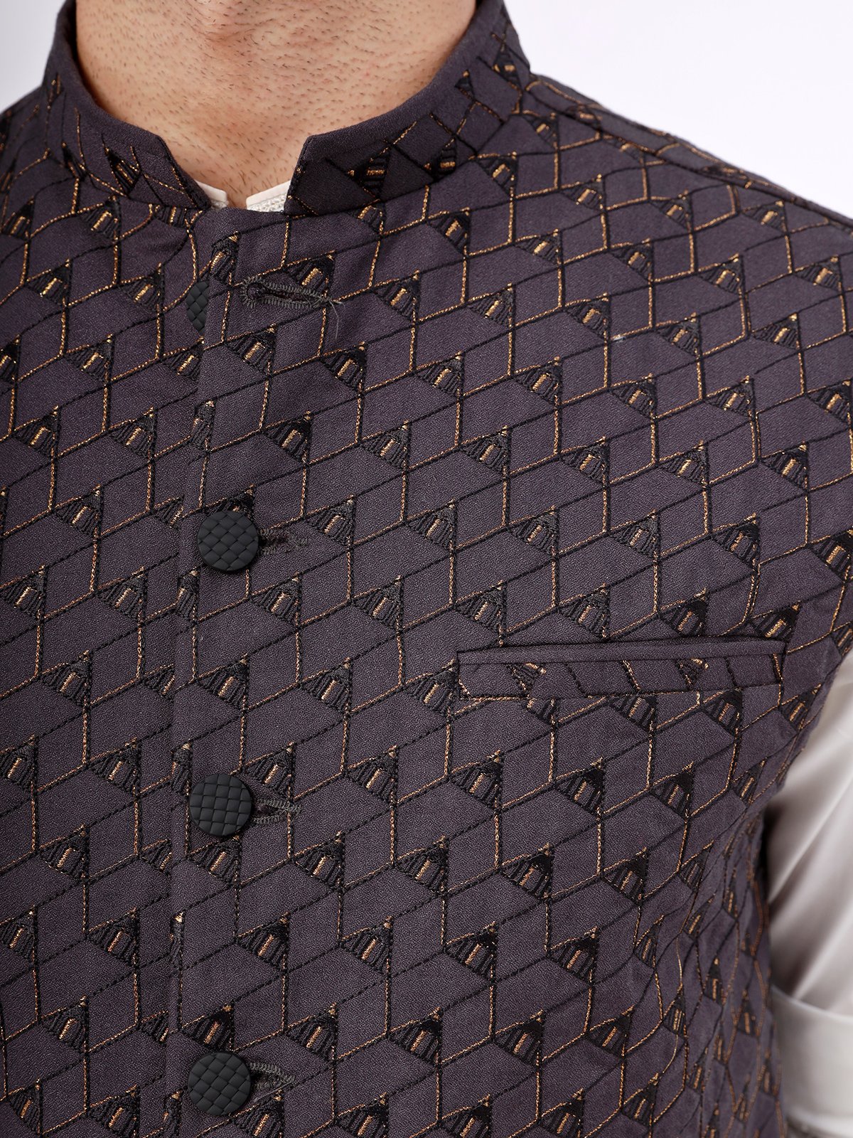 Embroidered Blended Waistcoat - EMTWCC21-082 - Image 3