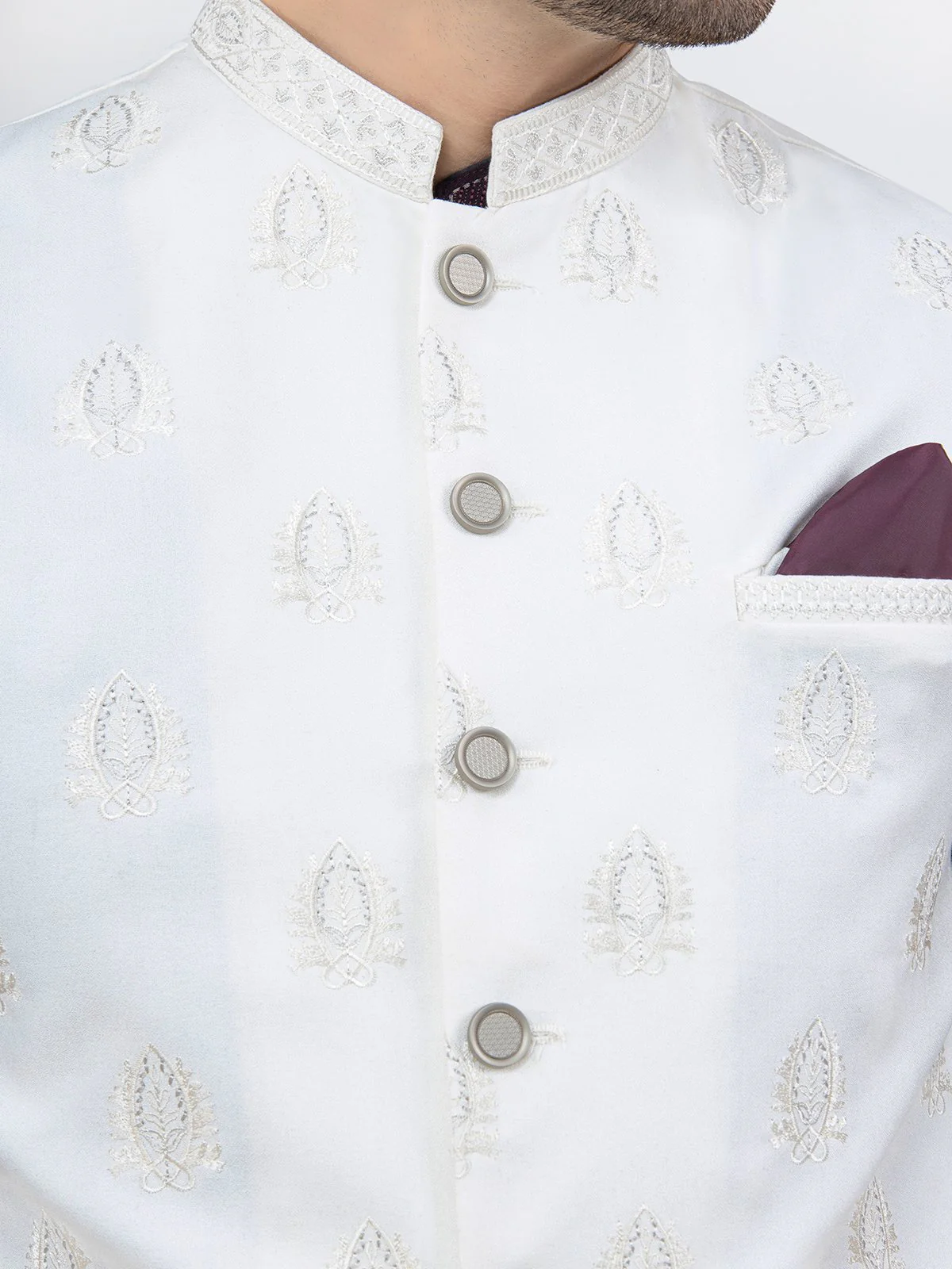 Embroidered Blended Waistcoat - EMTWCC21-083 - Image 4