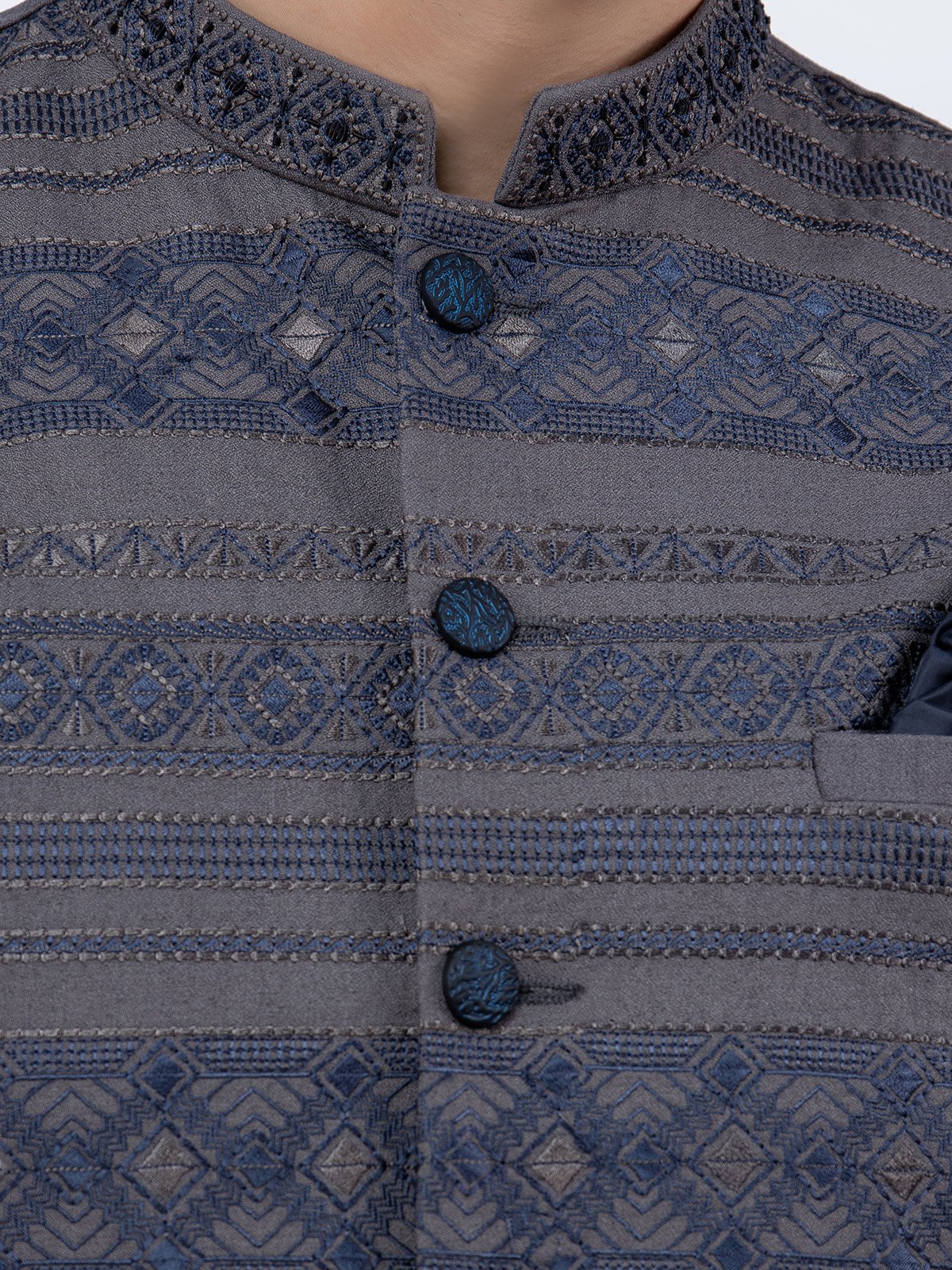 Embroidered Blended Waistcoat - EMTWCC21-084 - Image 4