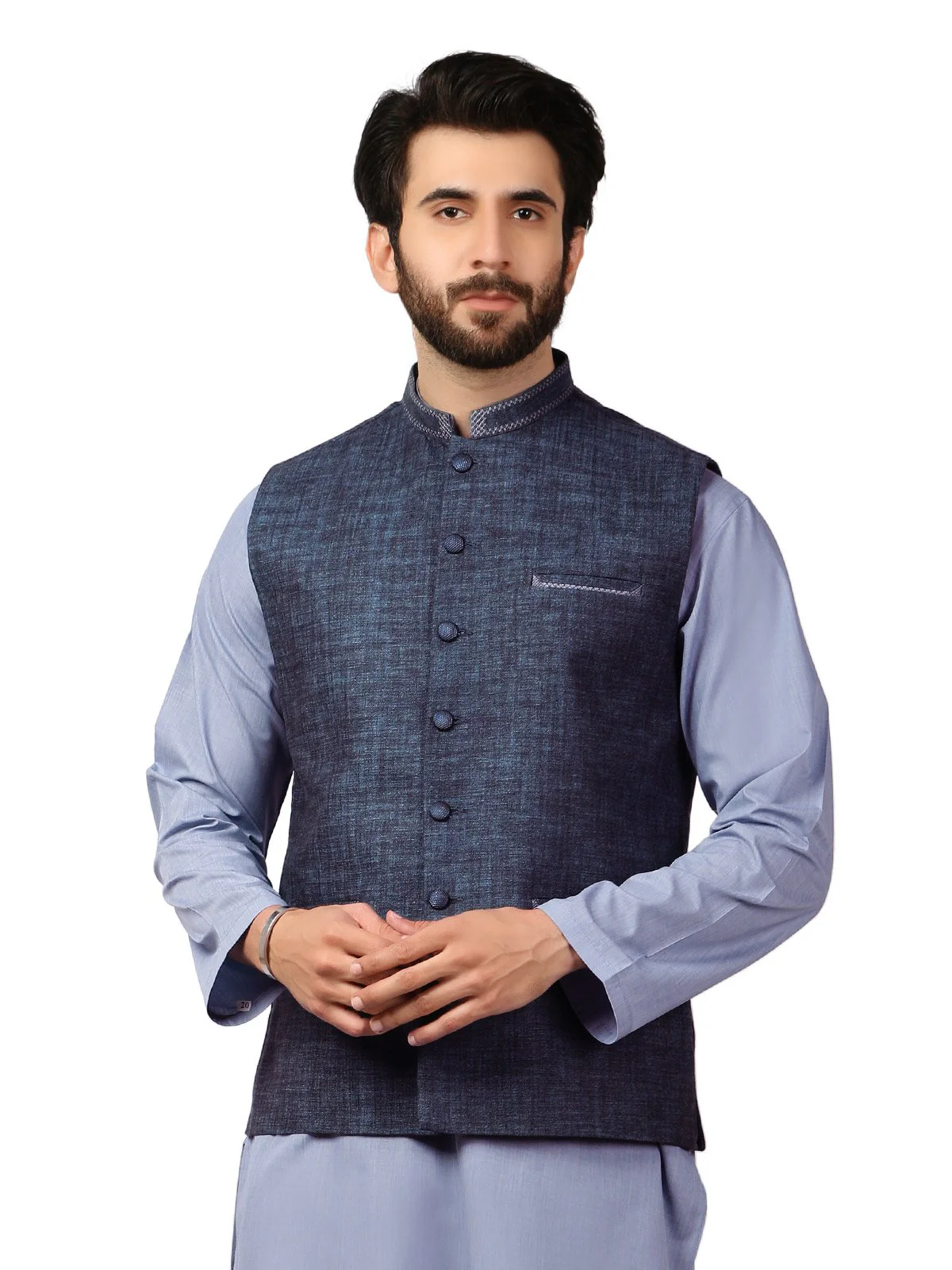 Embroidered Viscose Waistcoat Suit - EMTWCS19-9826
