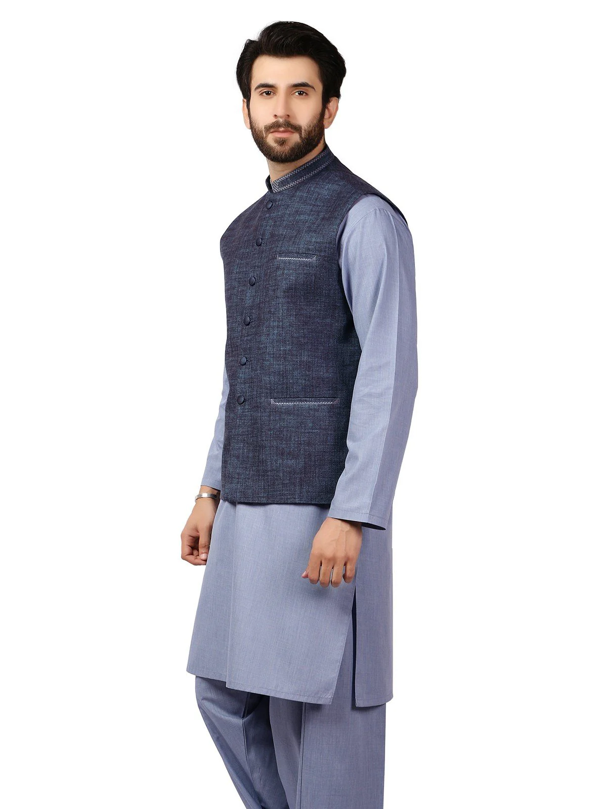 Embroidered Viscose Waistcoat Suit - EMTWCS19-9826 - Image 2