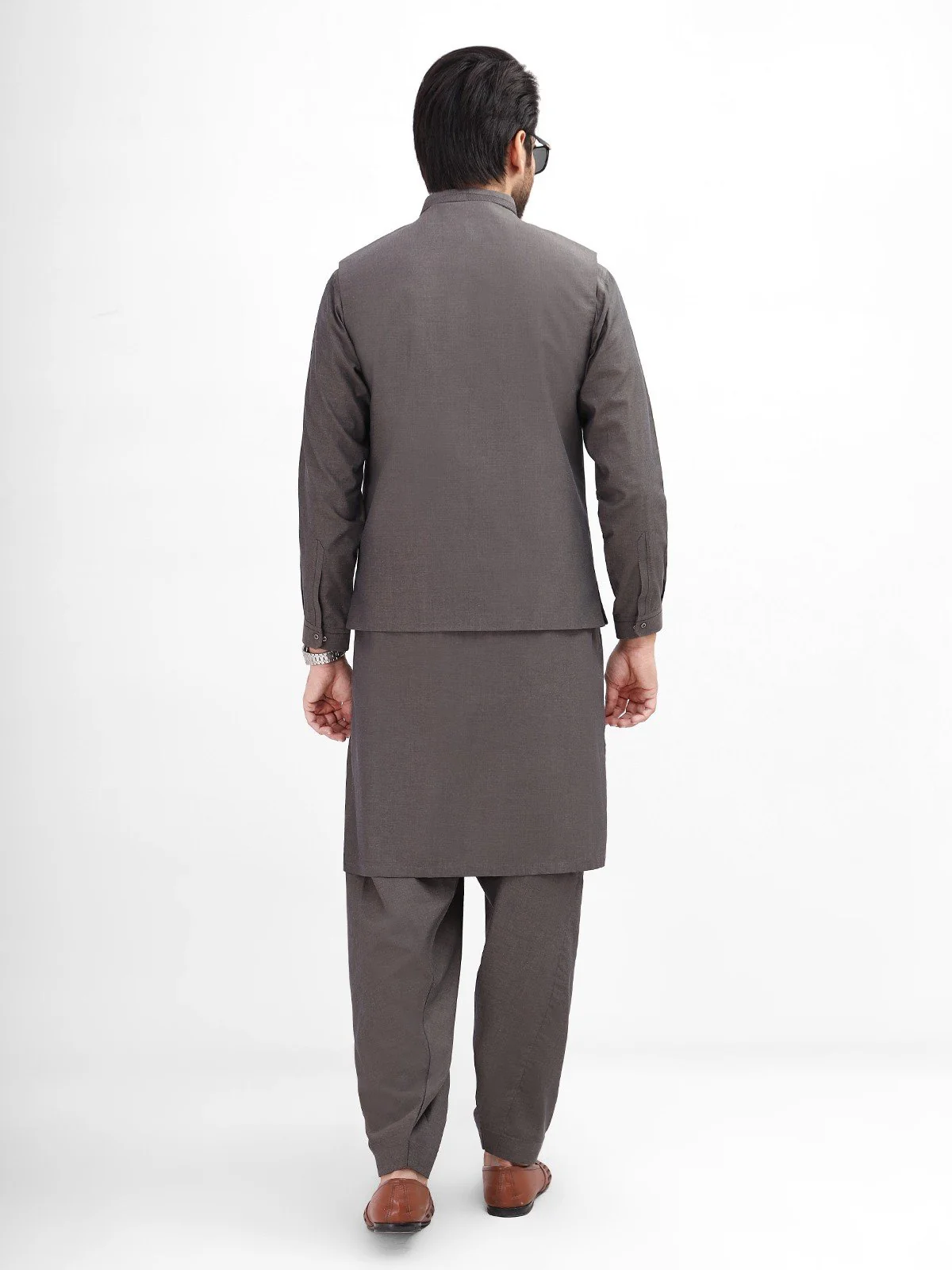 Embroidered Cotton Waistcoat Suit - EMTWCS21-011 - Image 3