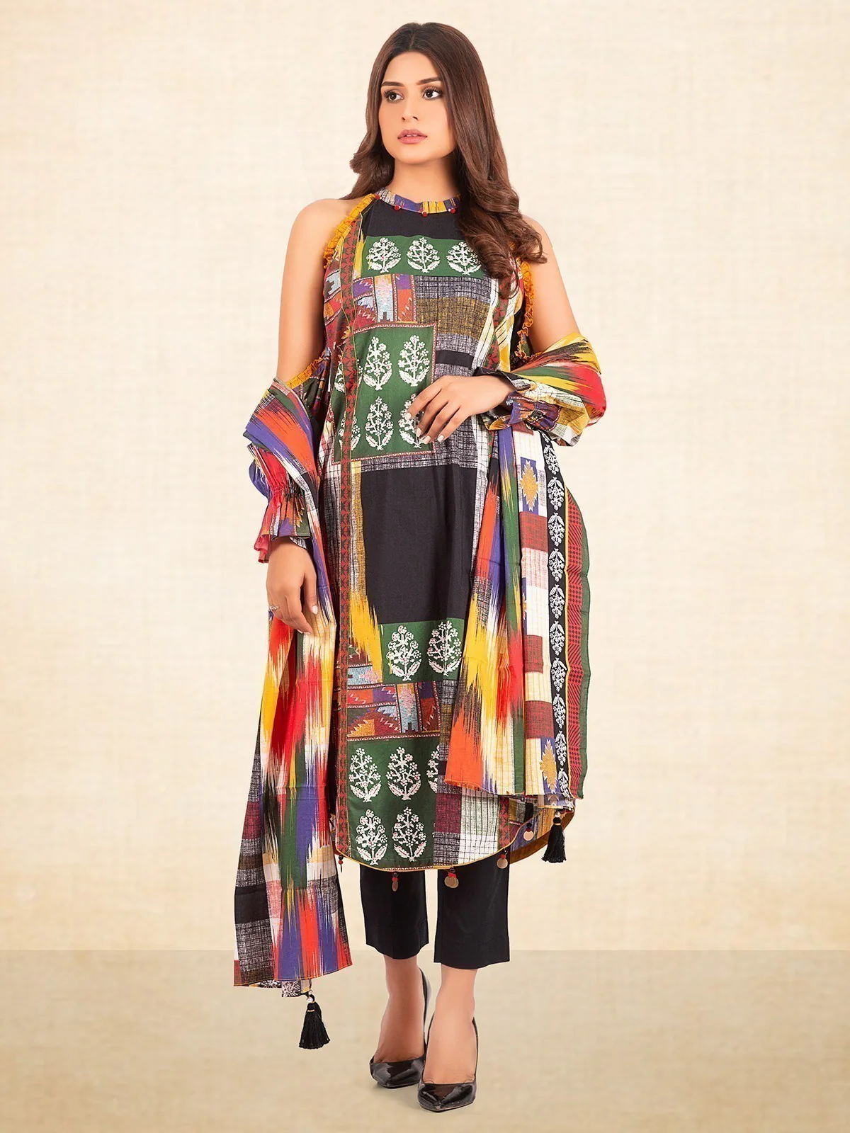 Printed Cambric Shirt Dupatta - EWU20A9-20239