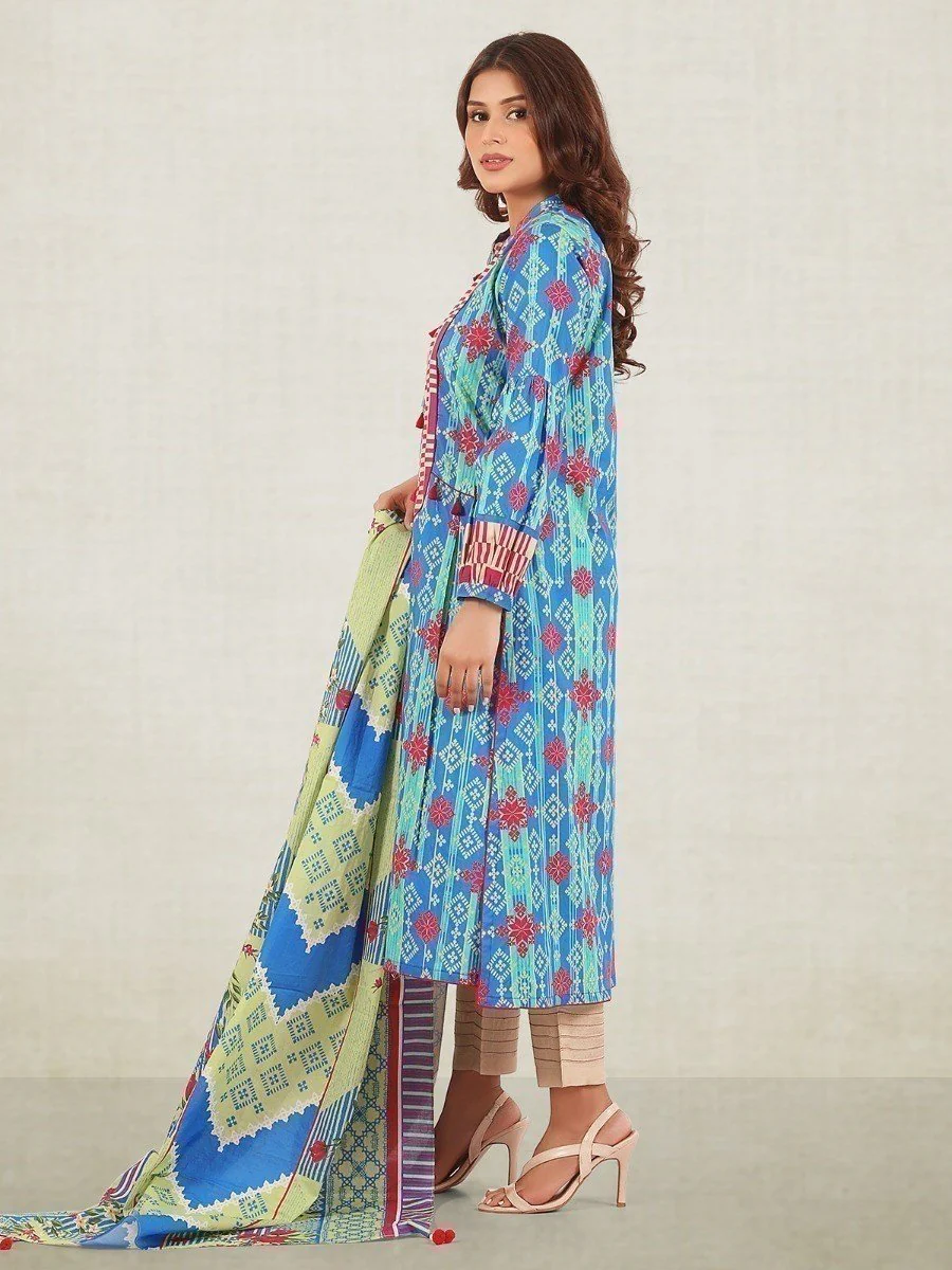 Printed Cambric Shirt Dupatta - EWU20A9-20247
