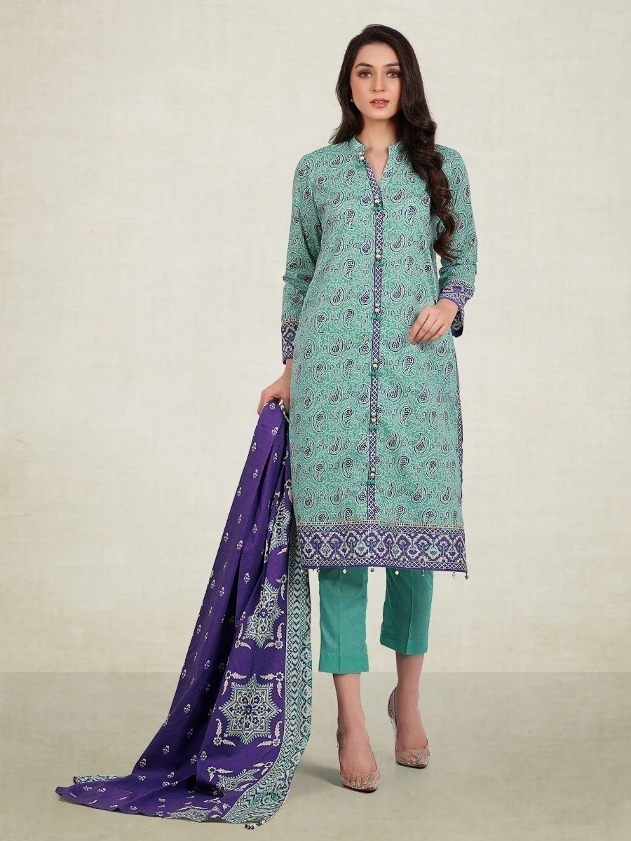 Printed Cambric Shirt Dupatta - EWU20A9-20249