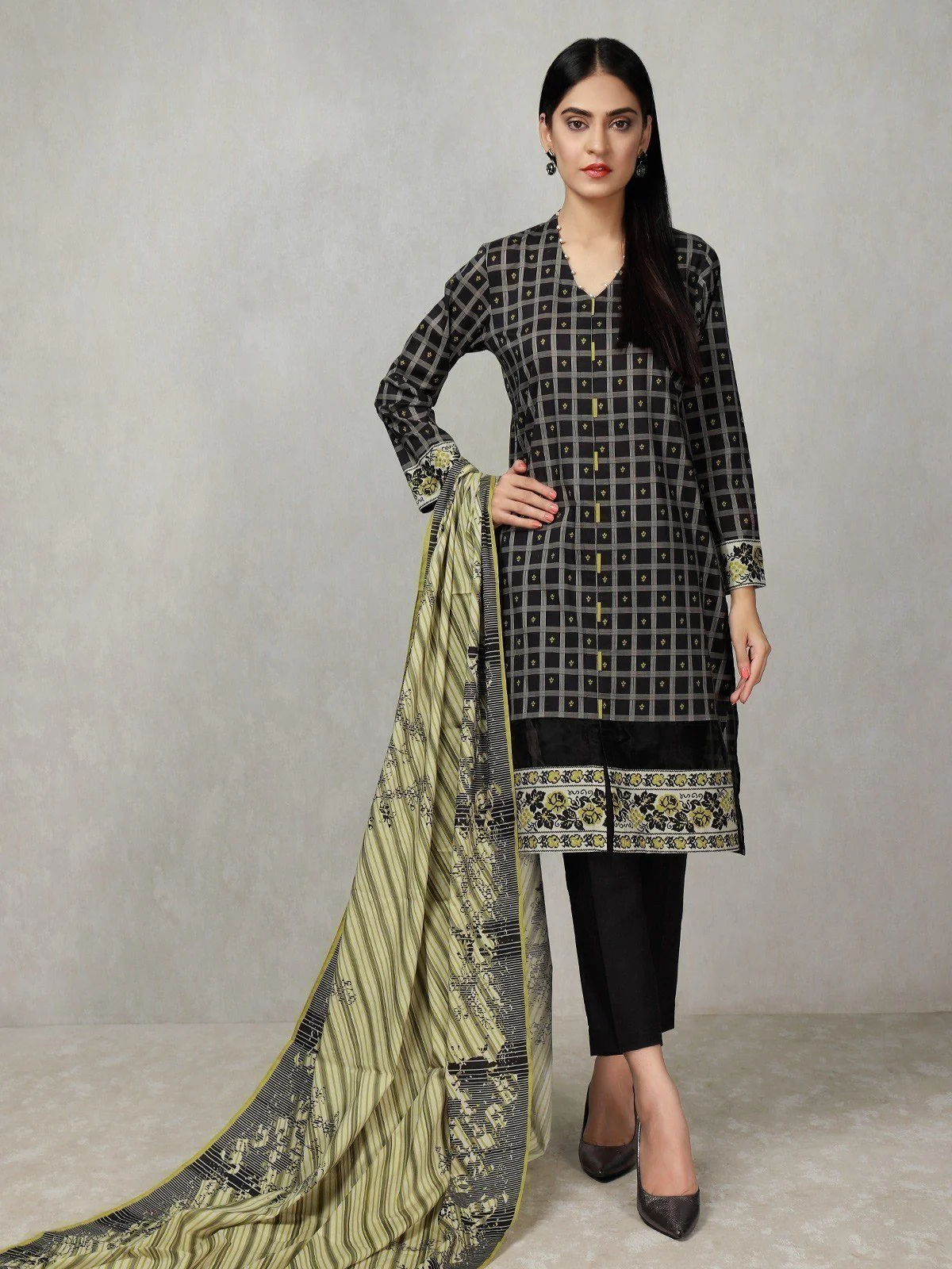 Printed Cambric Shirt Dupatta - EWU20A9-20255