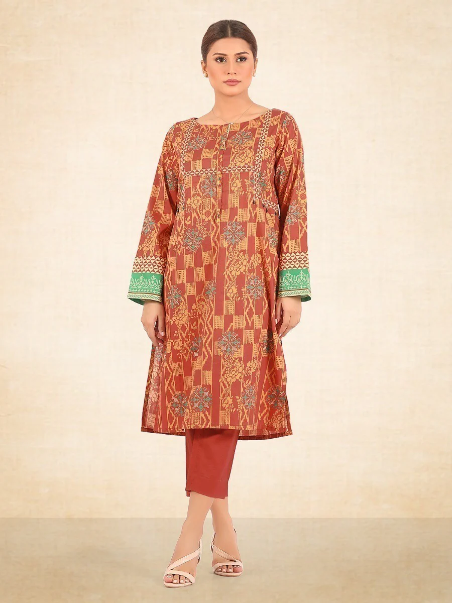Printed Cambric Shirt Trouser - EWU20A9-20286