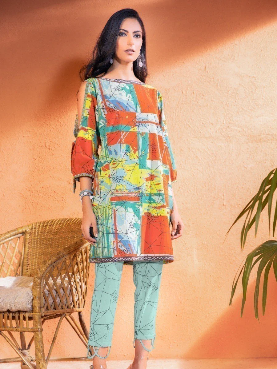 Embroidered Cambric Shirt Trouser - EWU20V7-20129