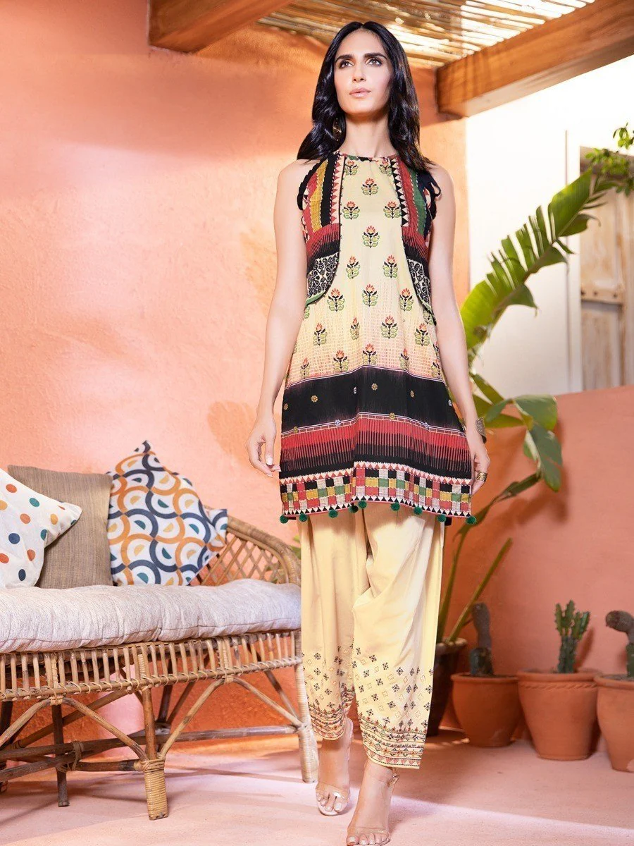 Embroidered Cambric Shirt Trouser - EWU20V7-20131