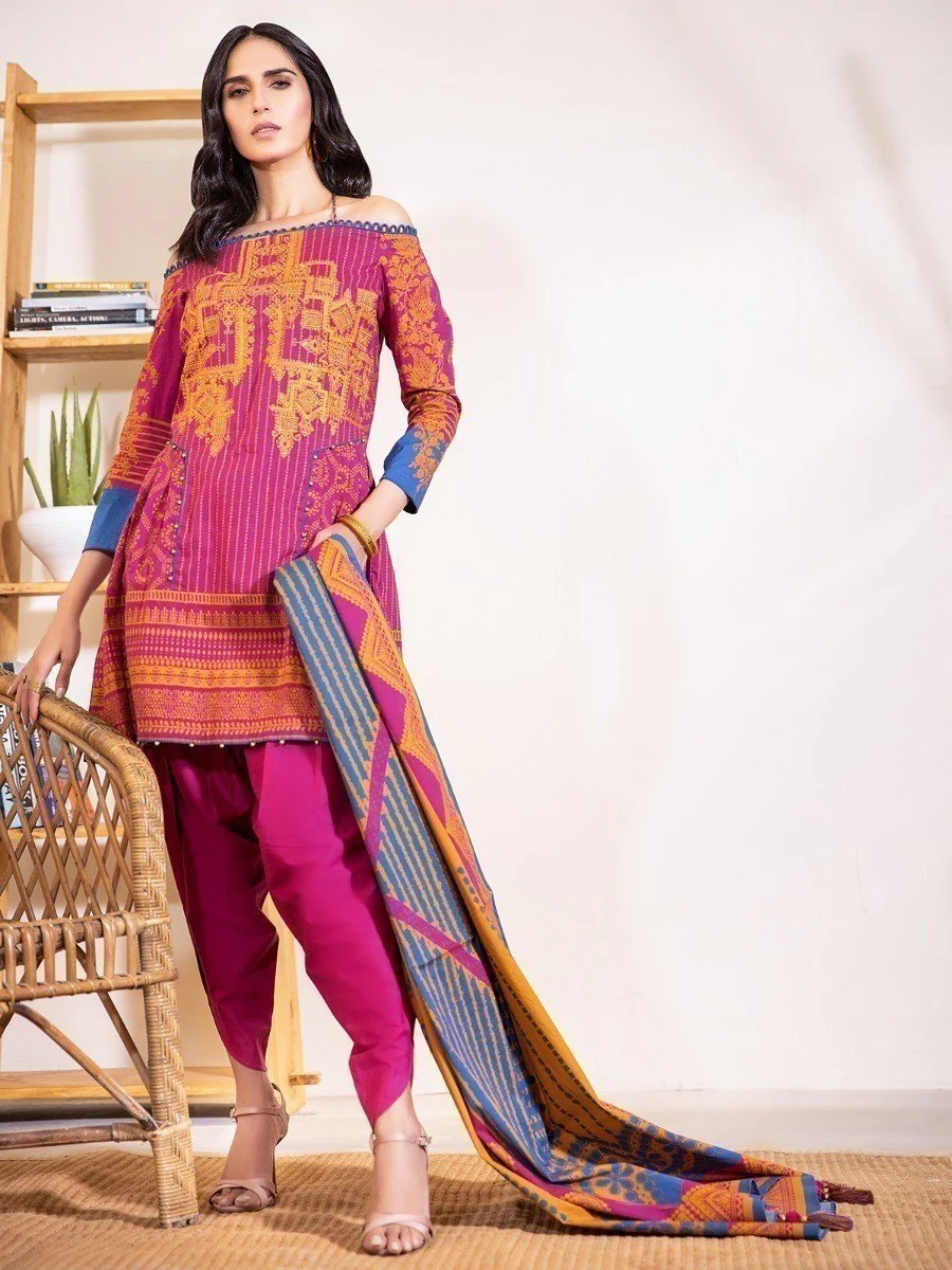 Embroidered Cambric Suit - EWU20V7-20143