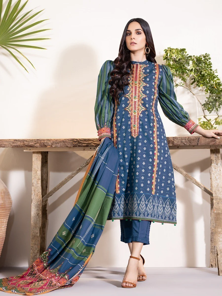 Embroidered Cambric Suit - EWU20V7-20148