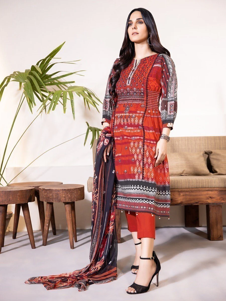 Embroidered Cambric Suit - EWU20V7-20156