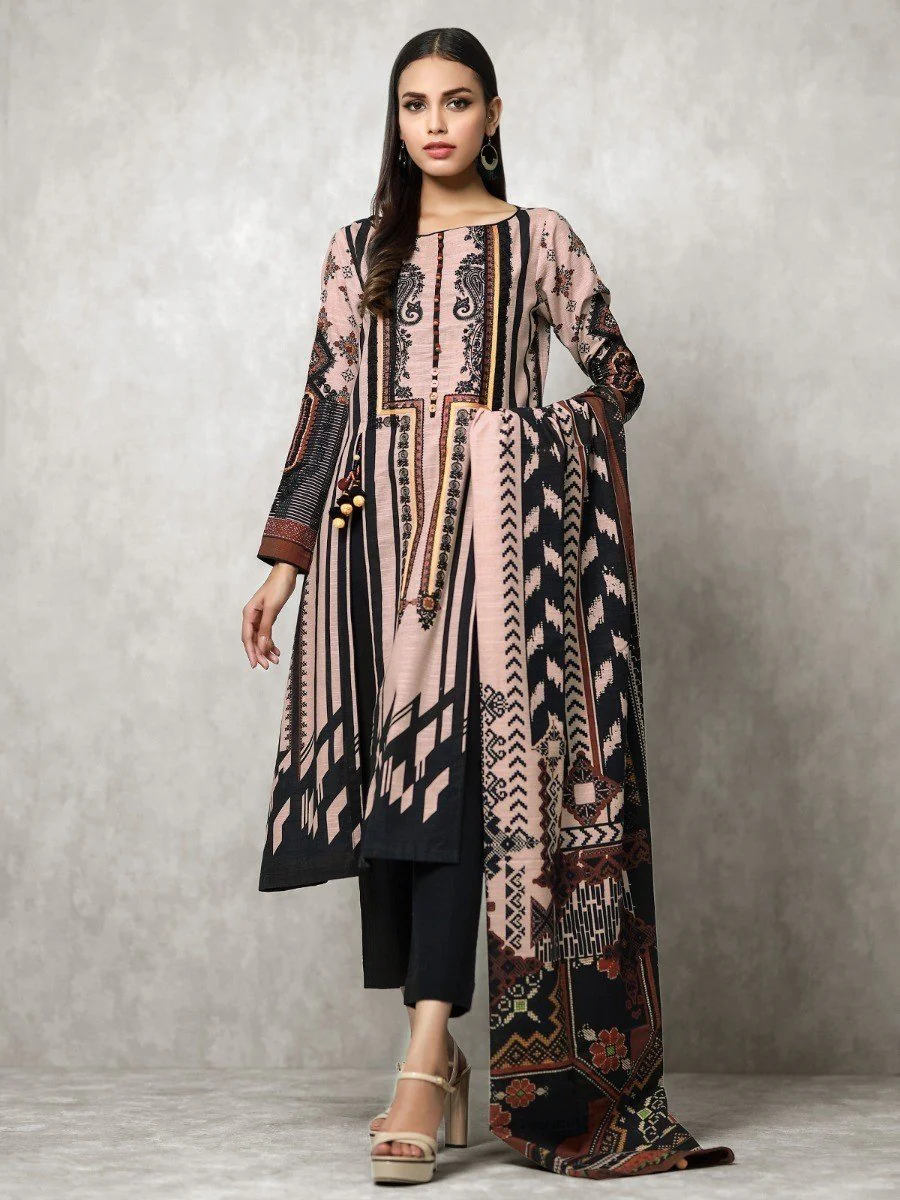 Embroidered Khaddar Suit - EWU20W12-20173