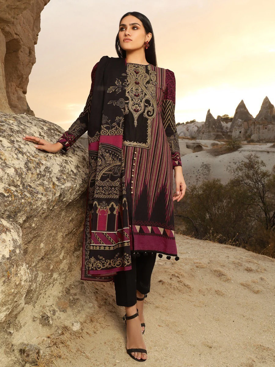 Embroidered Khaddar Suit - EWU20W12-20174
