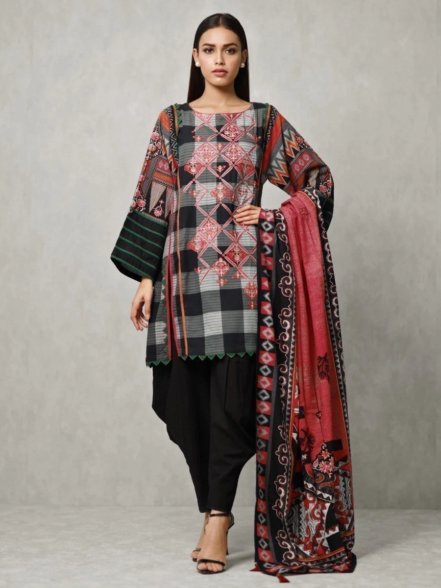 Embroidered Khaddar Suit - EWU20W12-20182