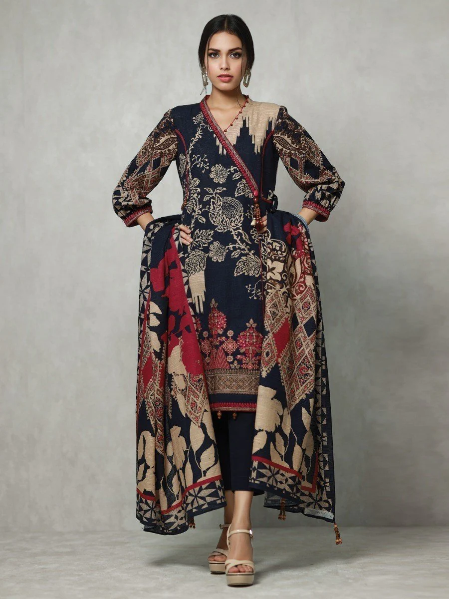 Embroidered Khaddar Suit - EWU20W12-20184