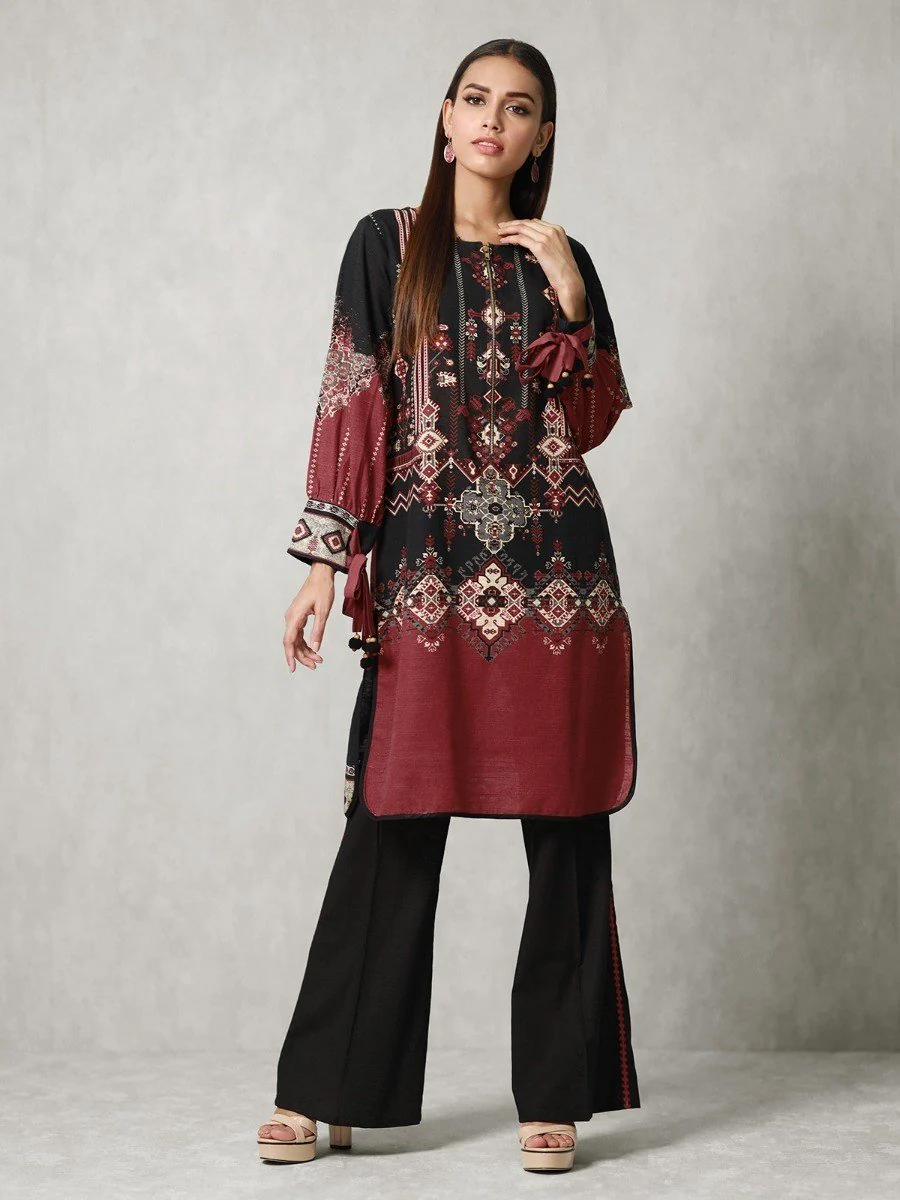 Embroidered Khaddar Shirt - EWU20W12-20196