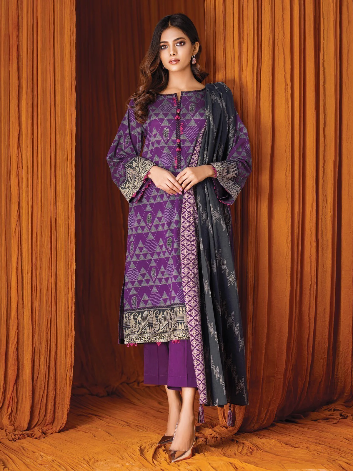 Printed Lawn Suit - EWU21A1-20547