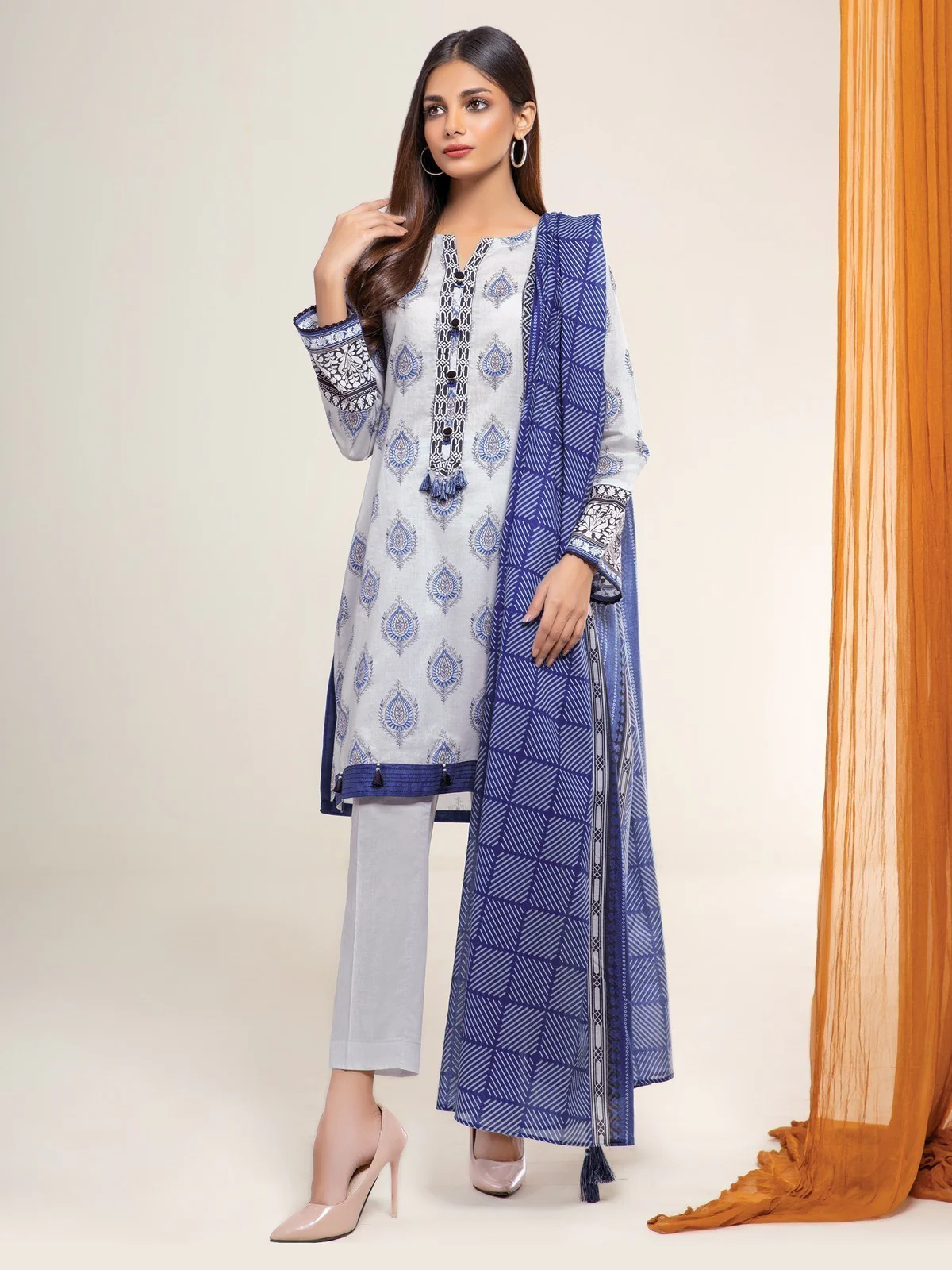 Printed Lawn Shirt Dupatta - EWU21A1-20582