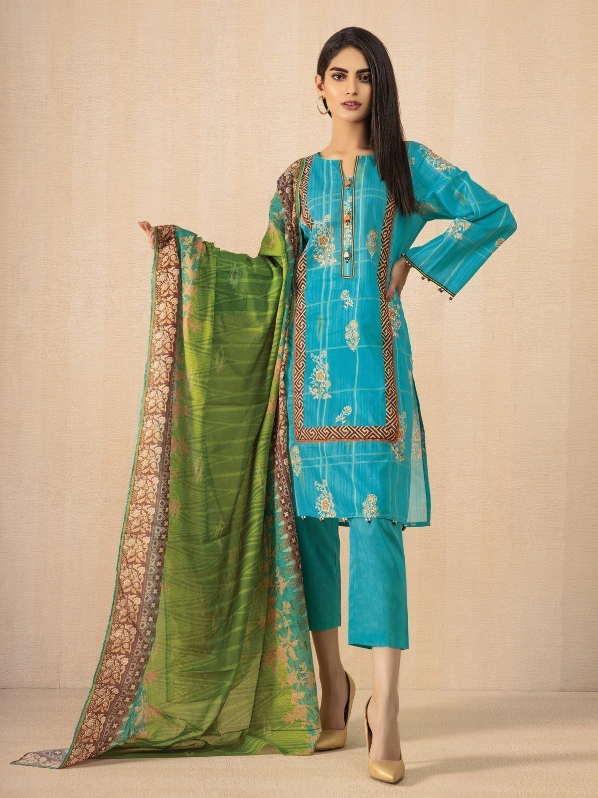 Printed Lawn Shirt Dupatta - EWU21A1-20634