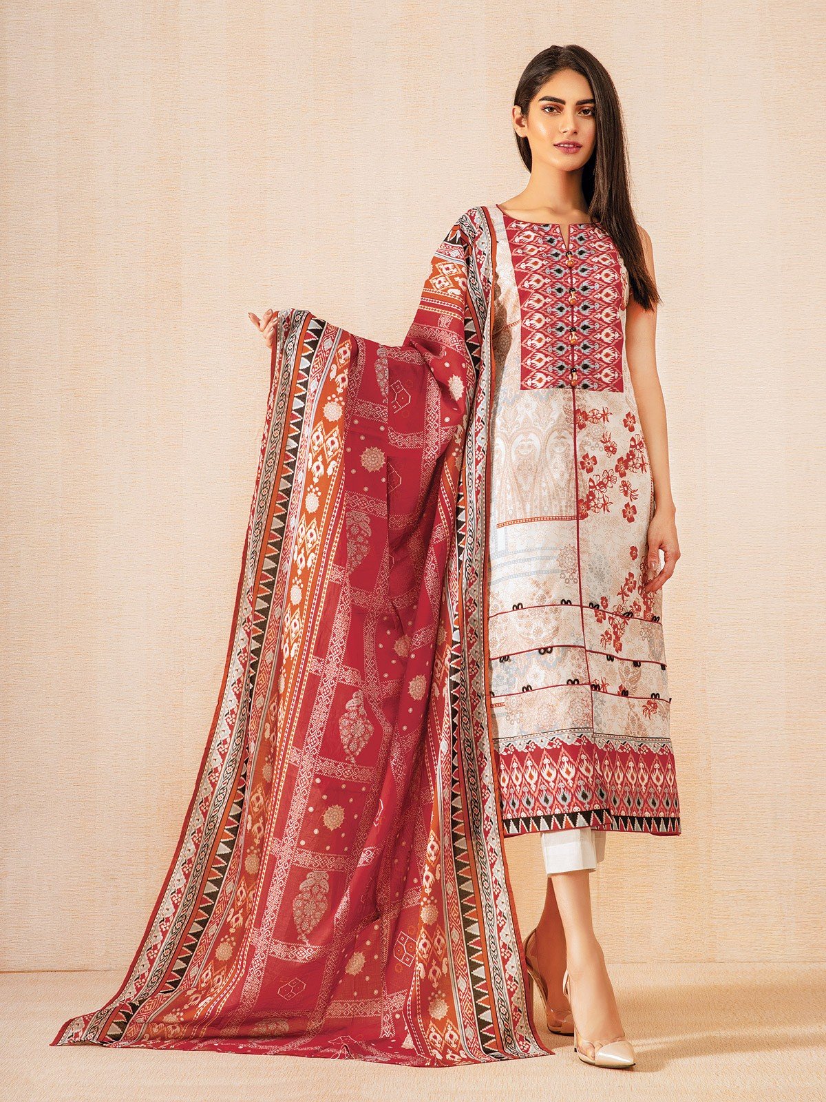 Printed Lawn Shirt Dupatta - EWU21A1-20639