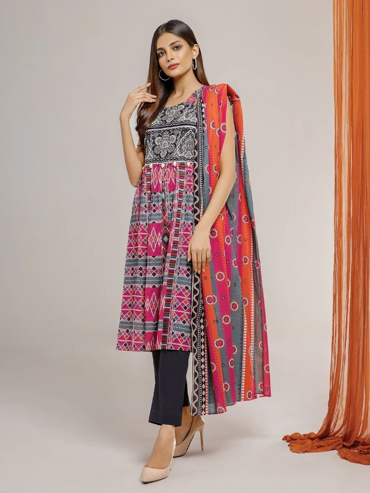 Printed Lawn Shirt Dupatta - EWU21A1-20640