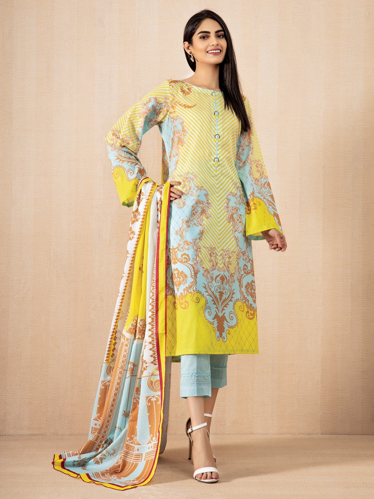 Printed Lawn Suit - EWU21A1-20672
