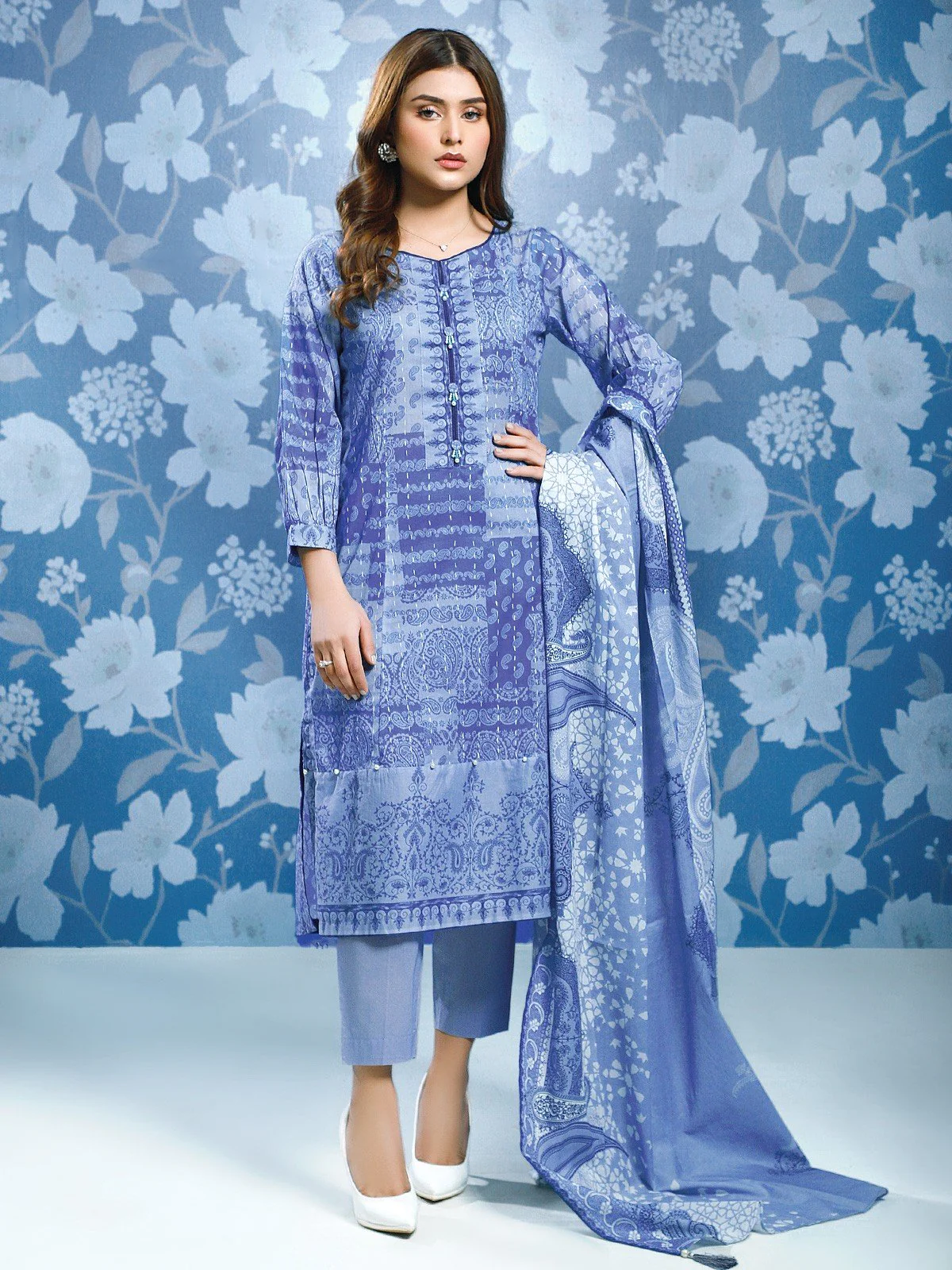 Printed Lawn Suit - EWU21A1-20676