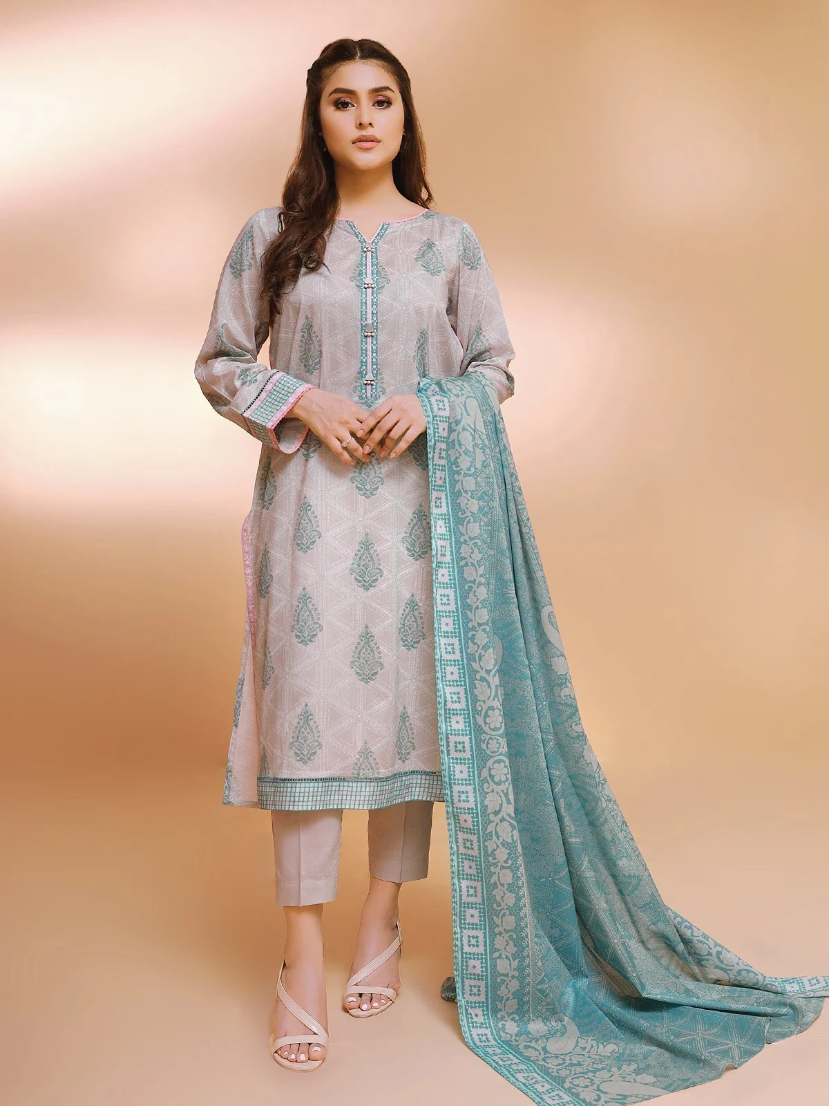 Printed Lawn Suit - EWU21A1-20728