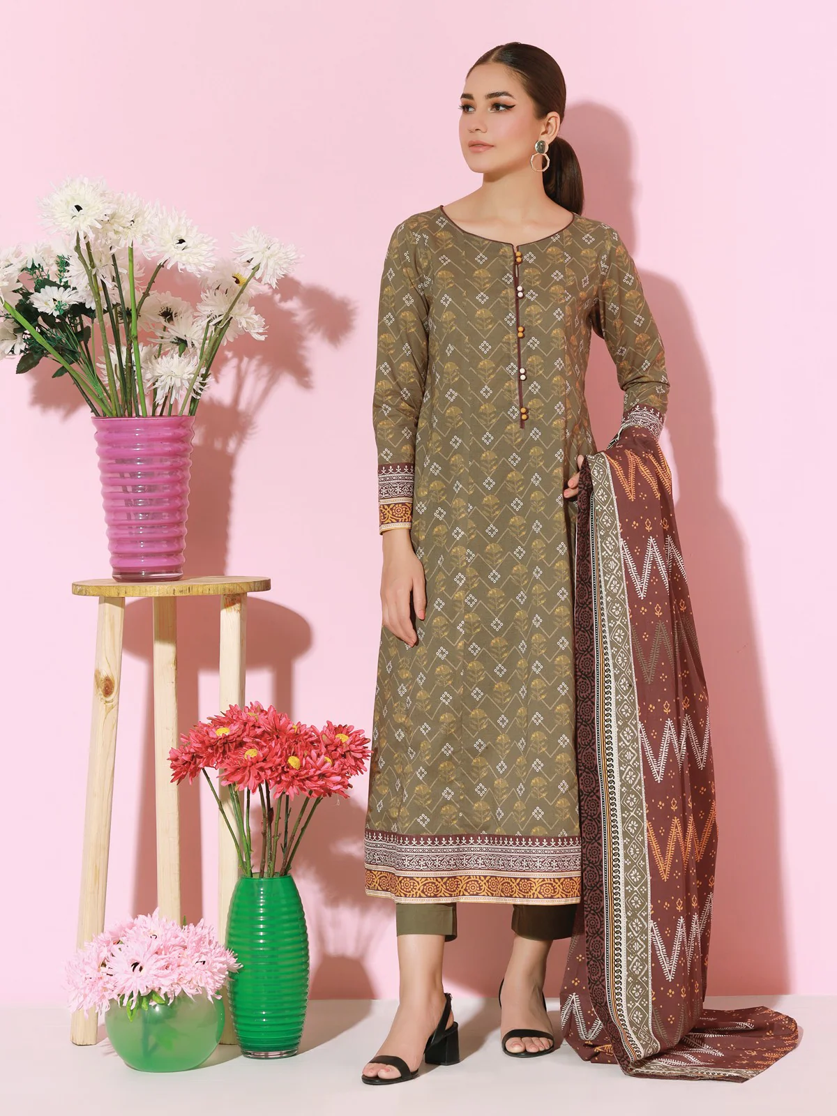 Printed Lawn Suit - EWU21A1-20772