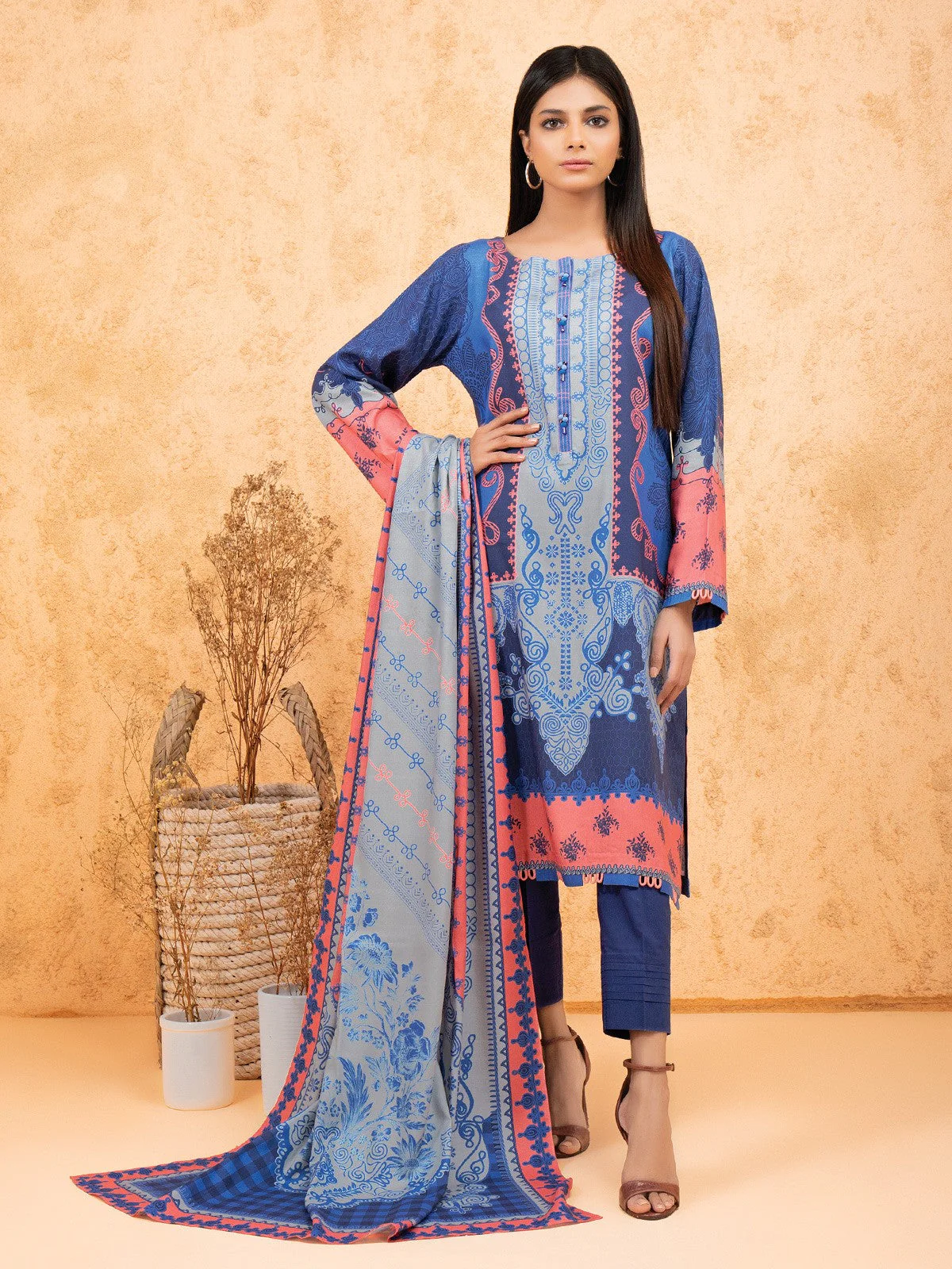 Printed Viscose Shirt Trouser - EWU21A10-21378ST