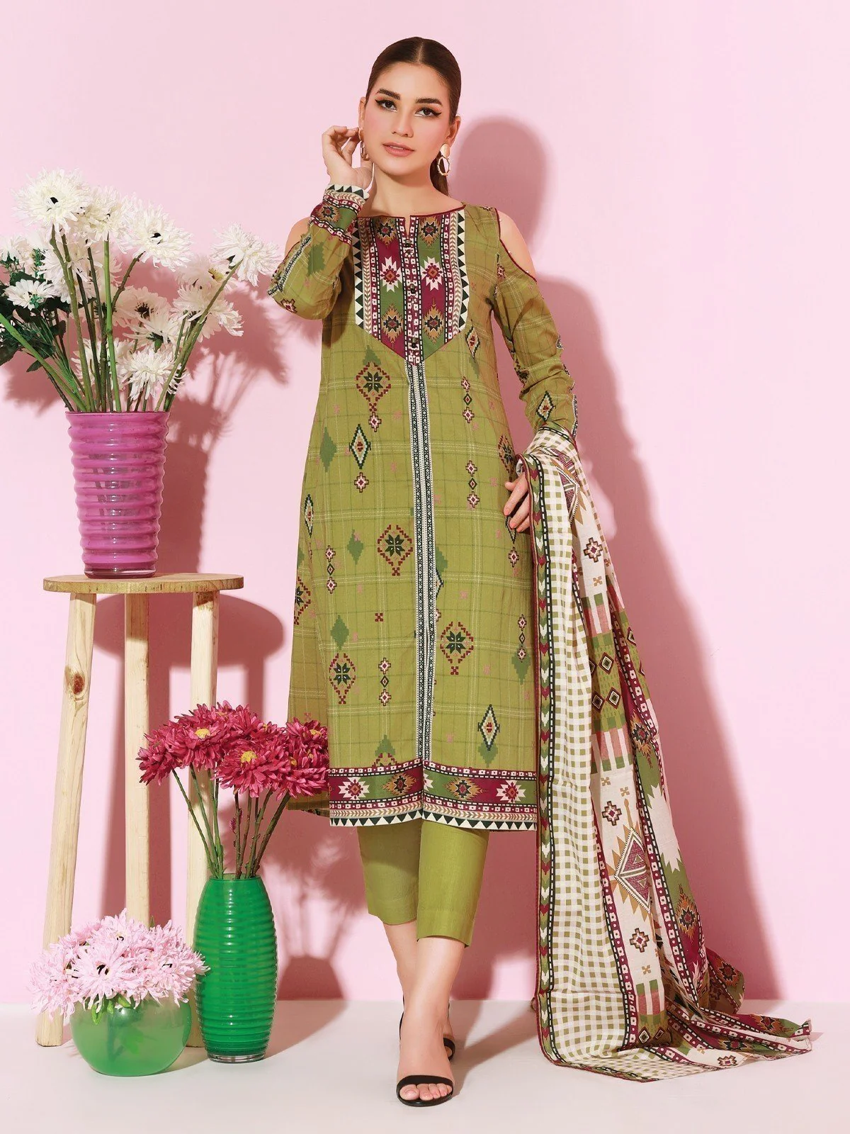 Printed Cambric Suit - EWU21A7-21207