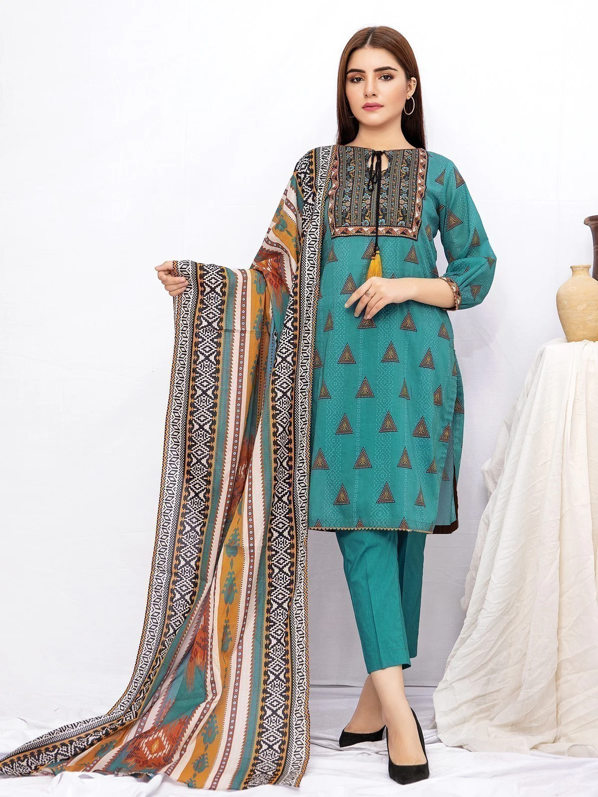 Printed Cambric Suit - EWU21A7-21228