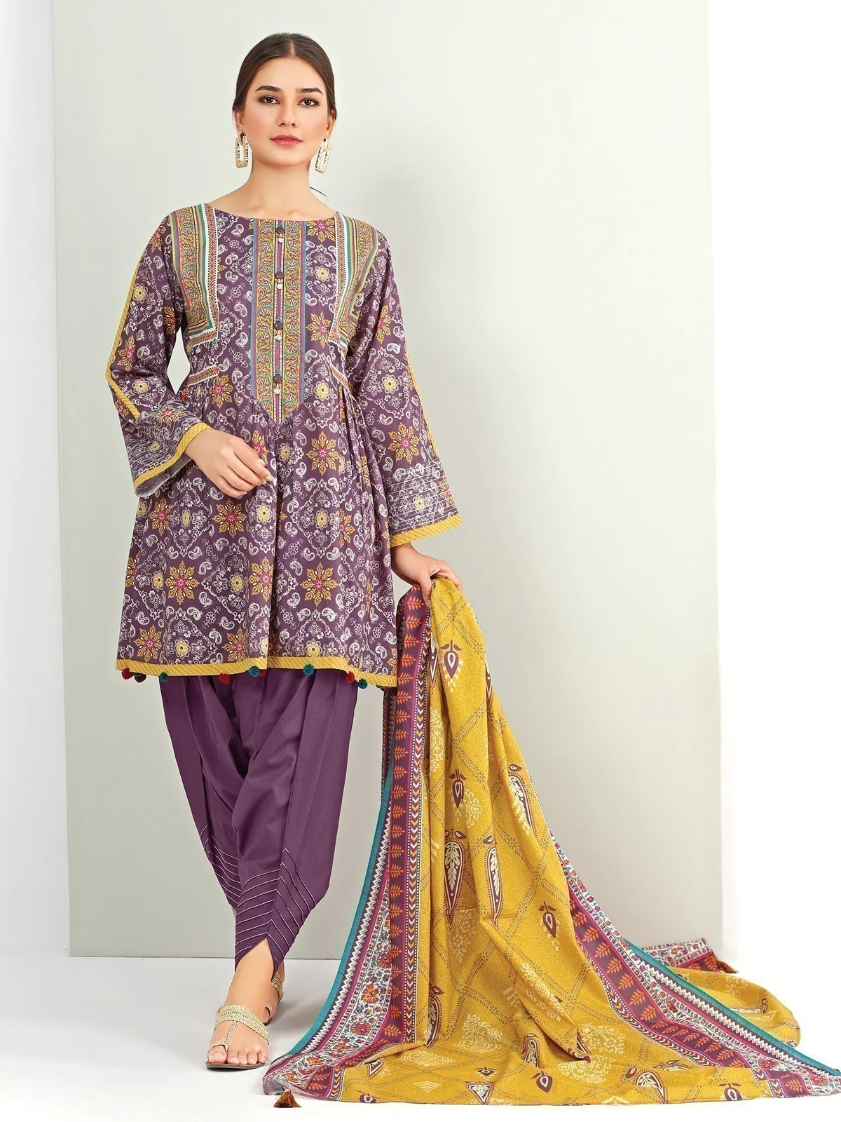 Printed Cambric Suit - EWU21A7-21232
