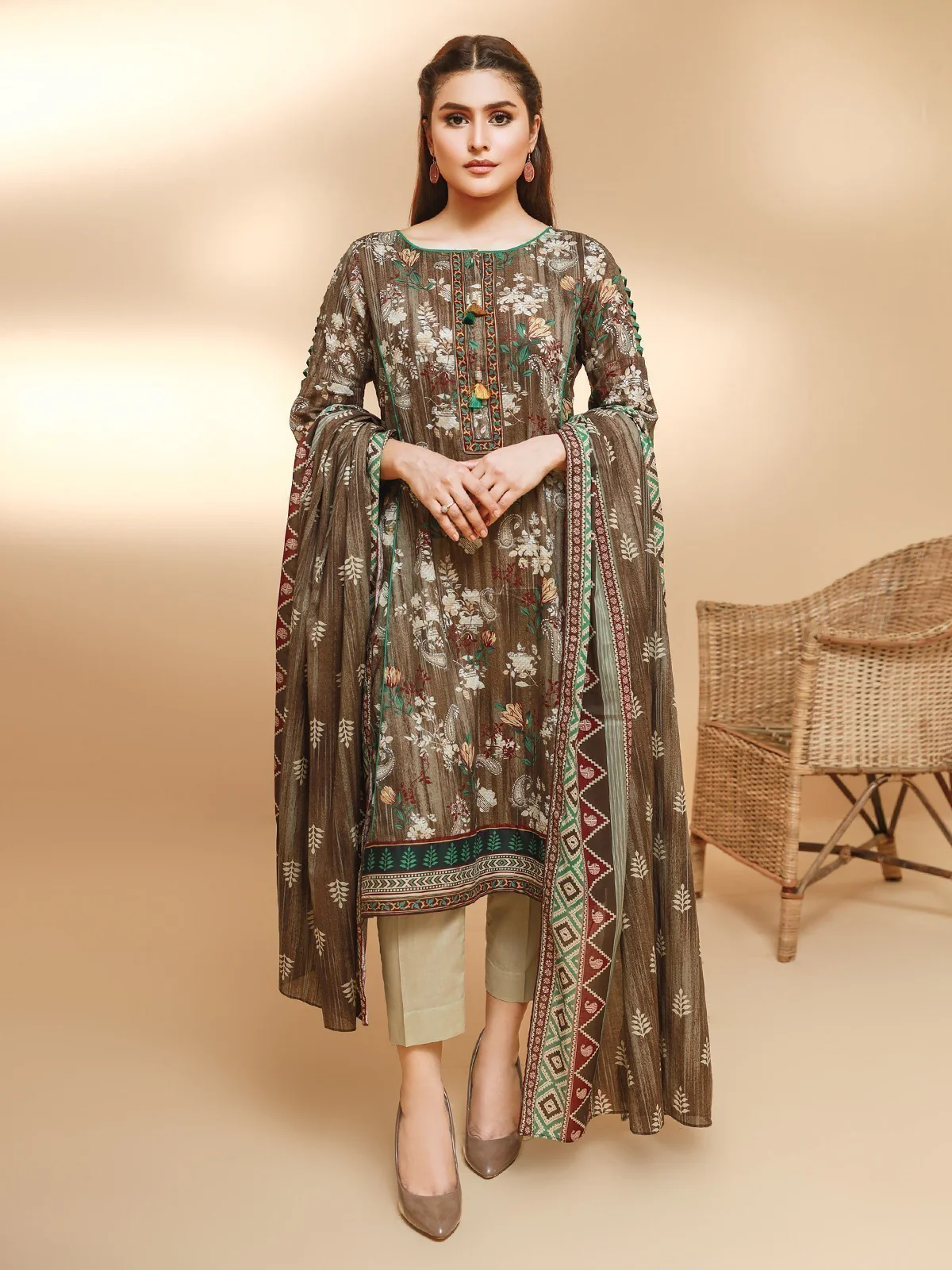 Printed Cambric Suit - EWU21A7-21237
