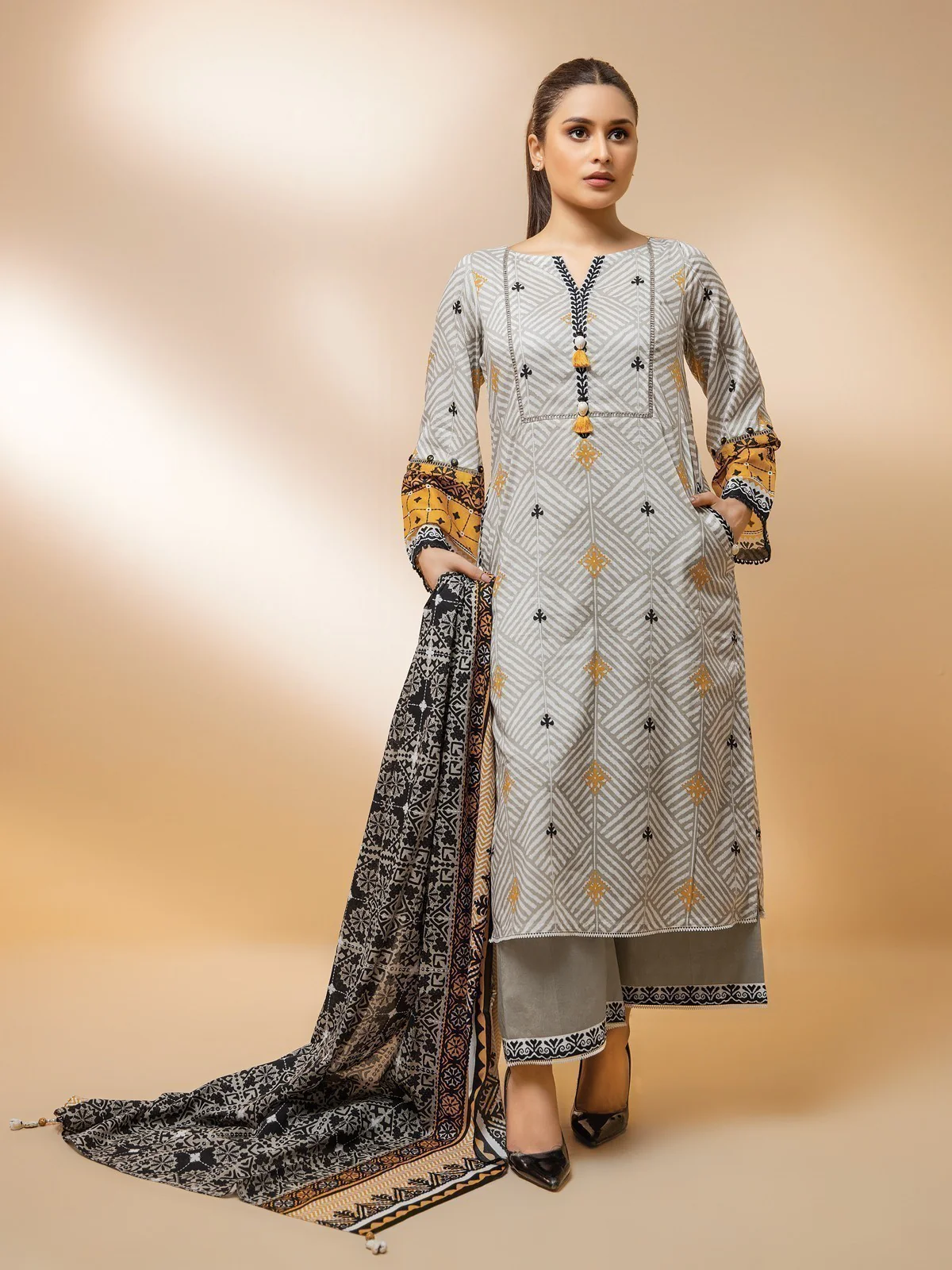 Printed Cambric Suit - EWU21A7-21238