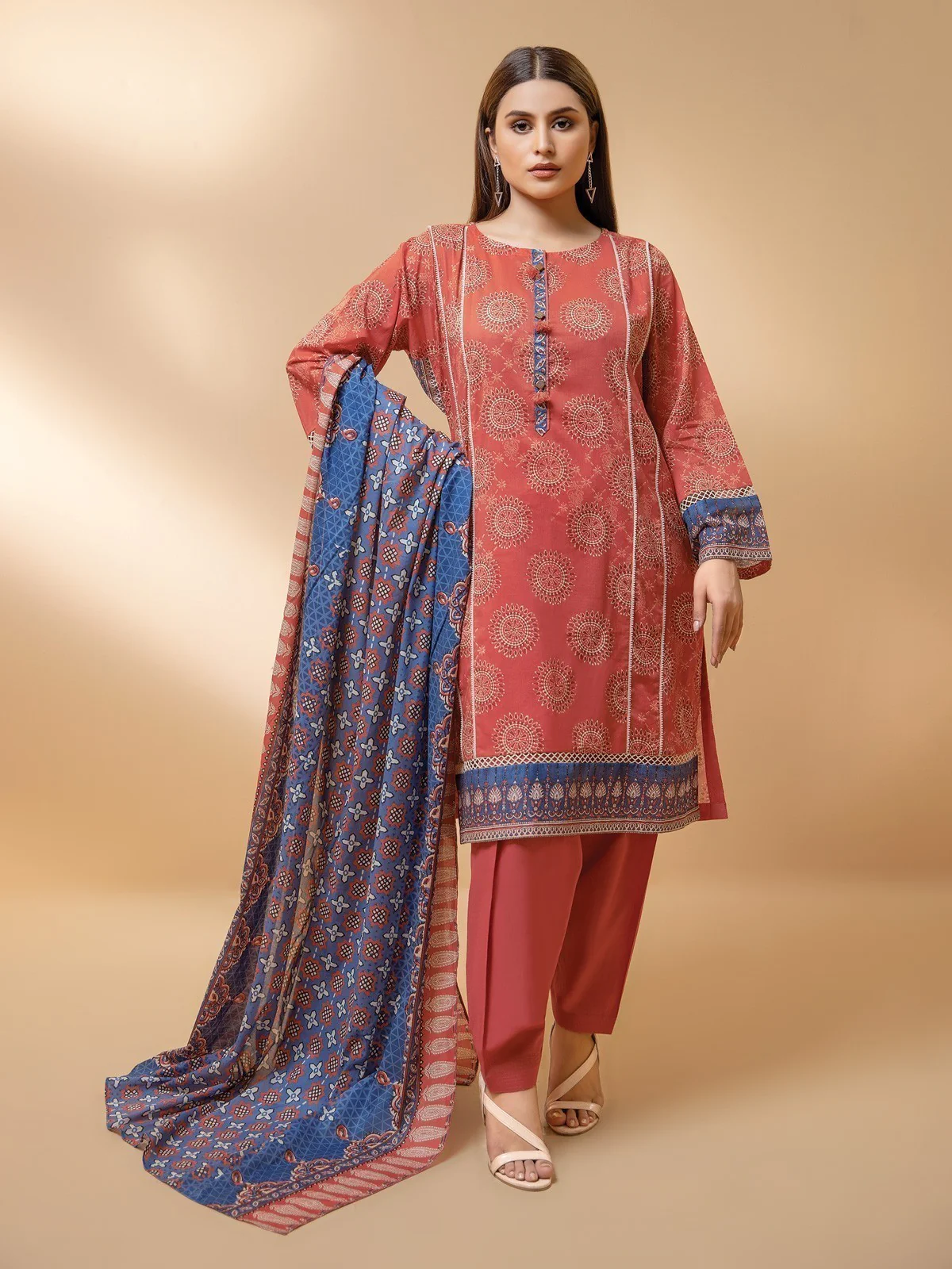 Printed Cambric Suit - EWU21A7-21243