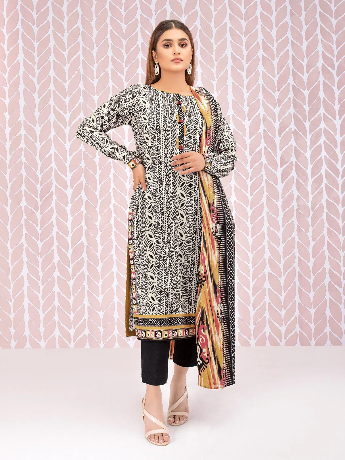 Printed Cambric Shirt Dupatta - EWU21A7-21264