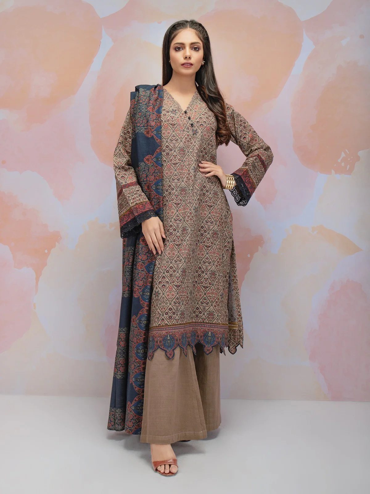 Printed Khaddar Suit - EWU21A9-21489